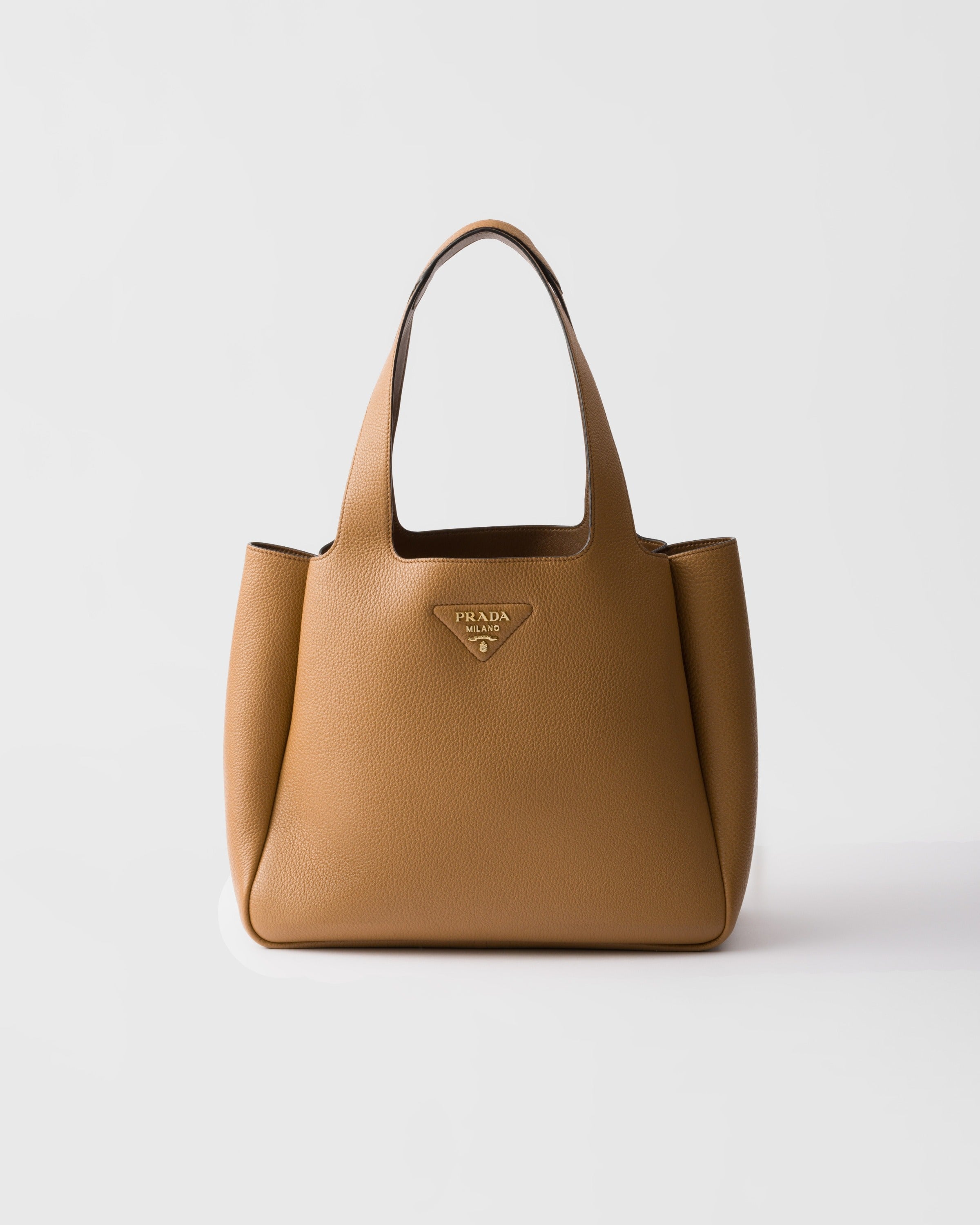 Medium leather tote bag Caramel