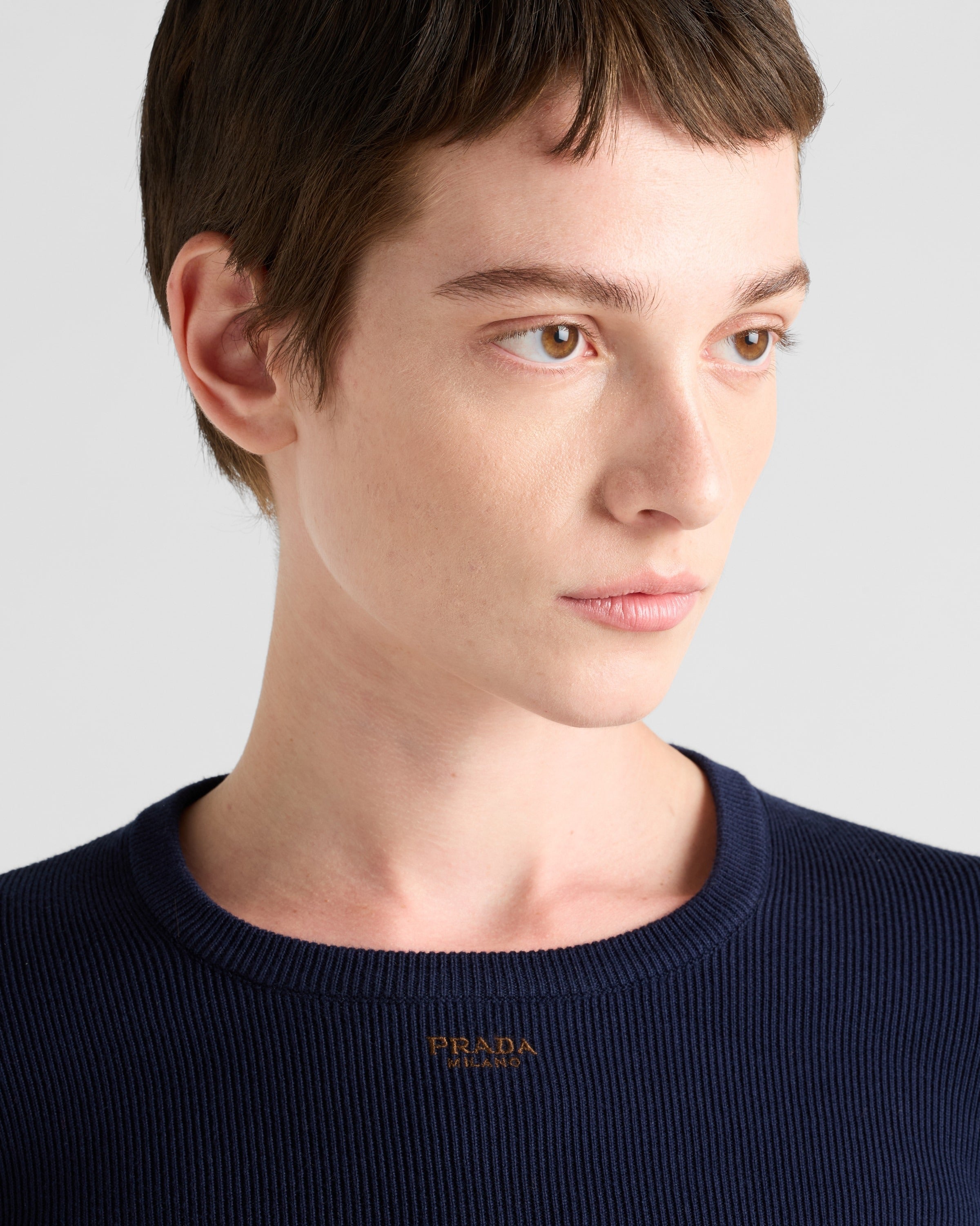 Cotton crew-neck sweater Navy