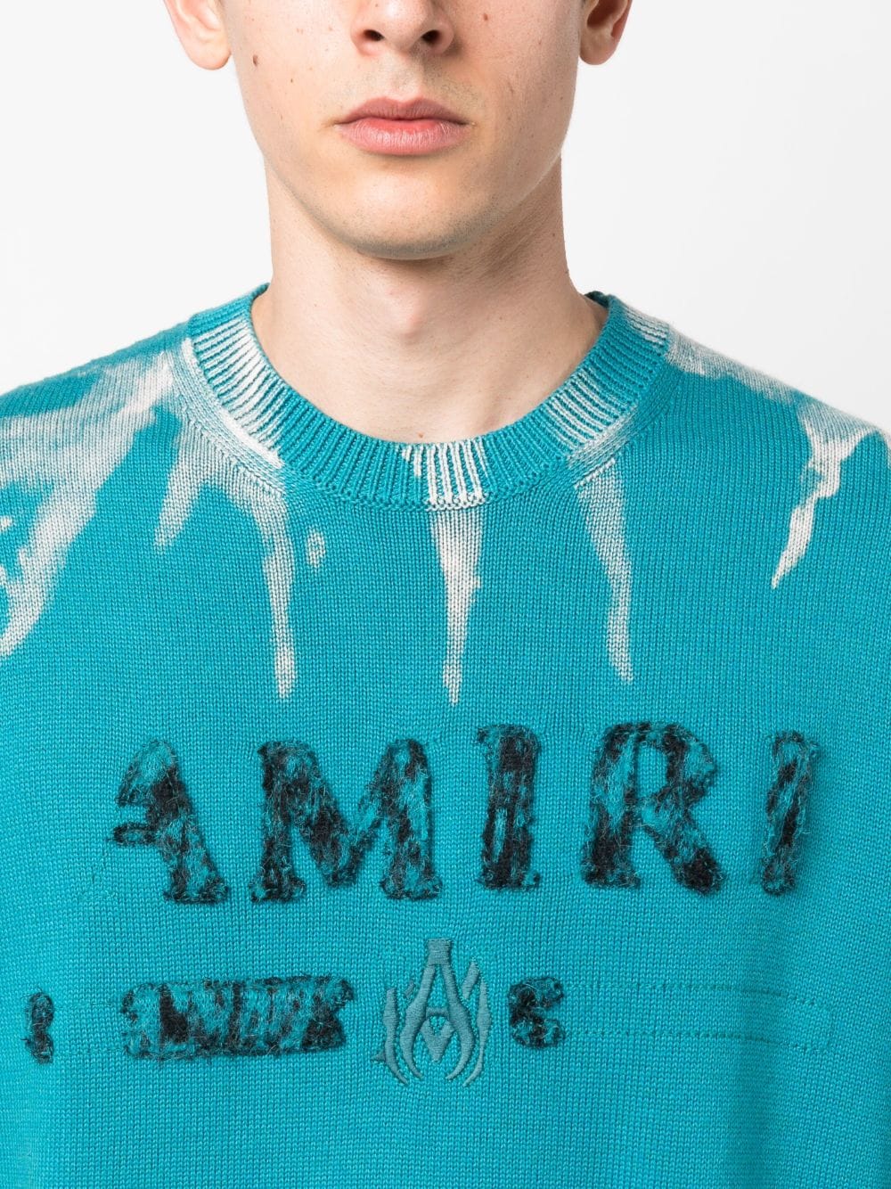 Logo-embroidered knitted T-shirt