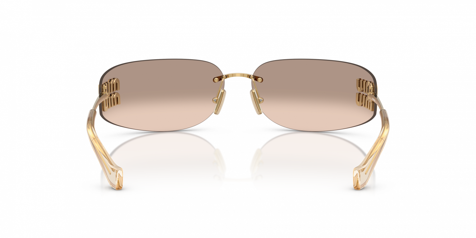 MIU MIU MU A51S Gold - Women Luxury Sunglasses, Browm Lens