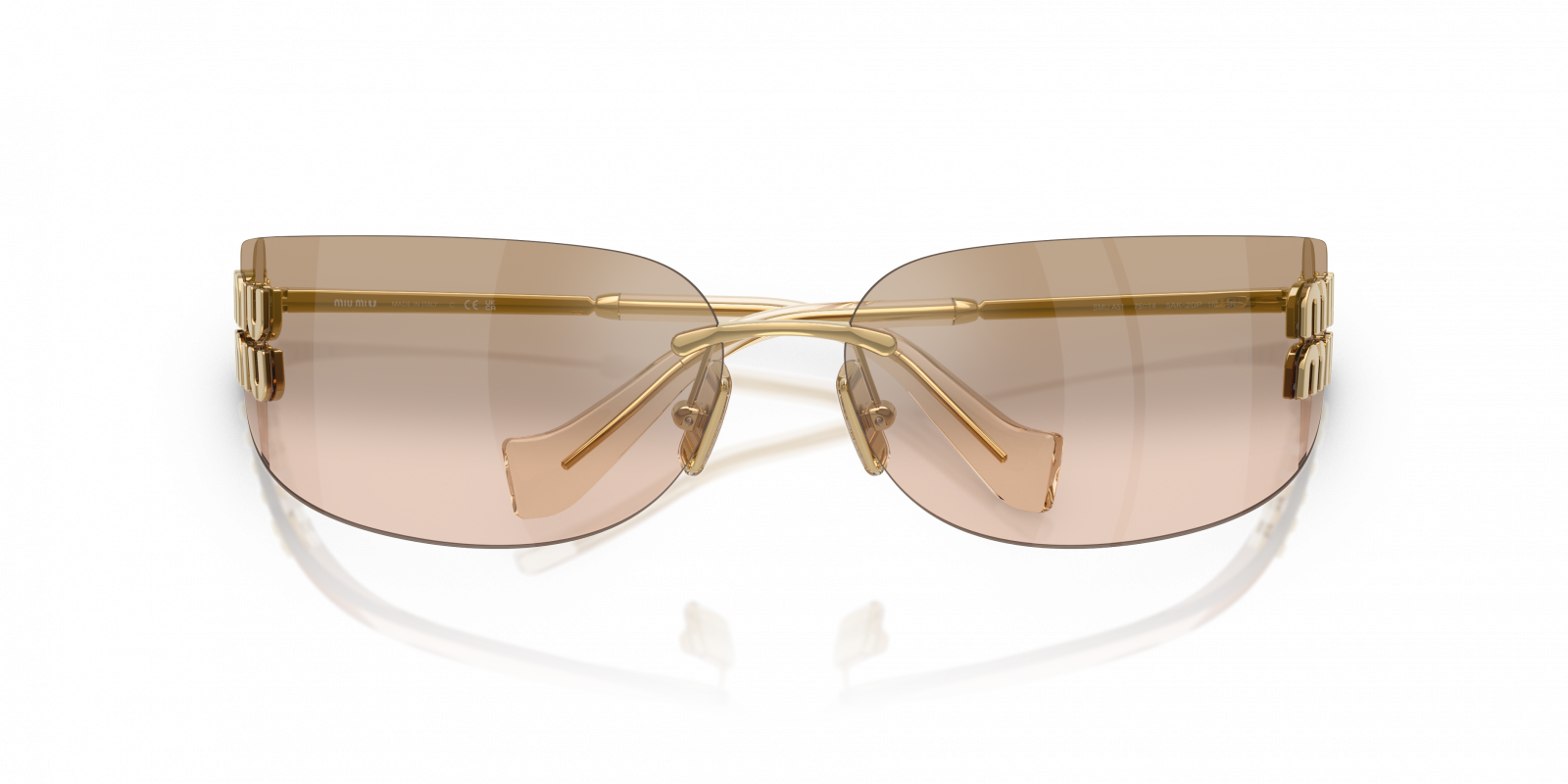 MIU MIU MU A51S Gold - Women Luxury Sunglasses, Browm Lens