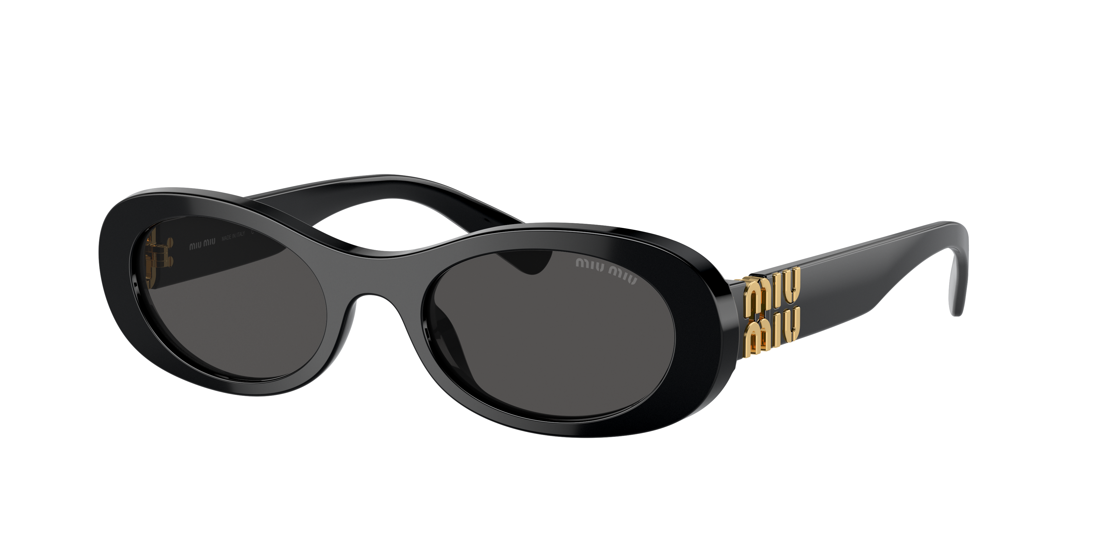 MIU MIU MU 06ZS Black - Women Luxury Sunglasses, Dark Grey Lens