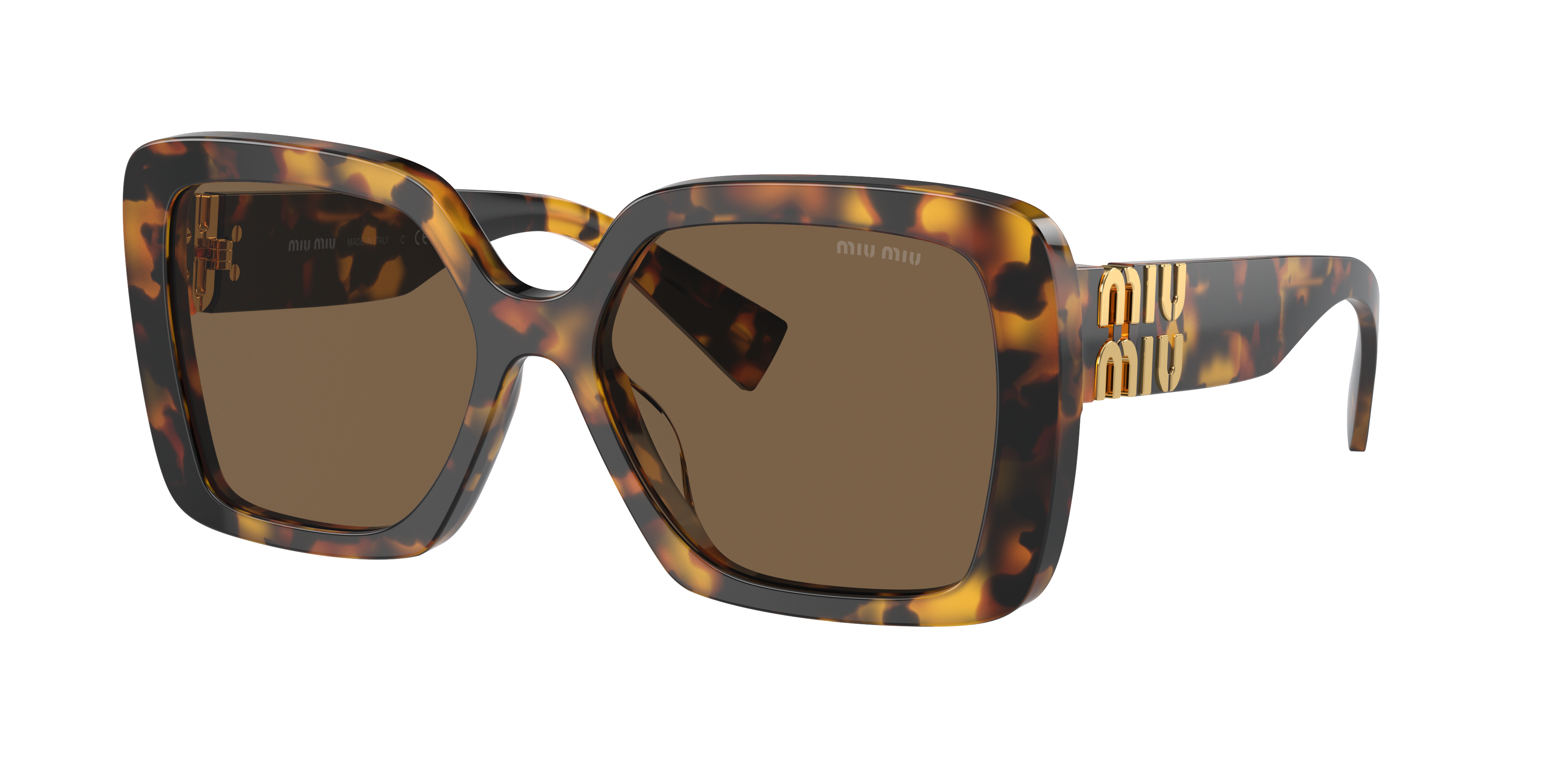 MIU MIU MU 10YS Honey Havana - Women Luxury Sunglasses, Dark Brown Lens