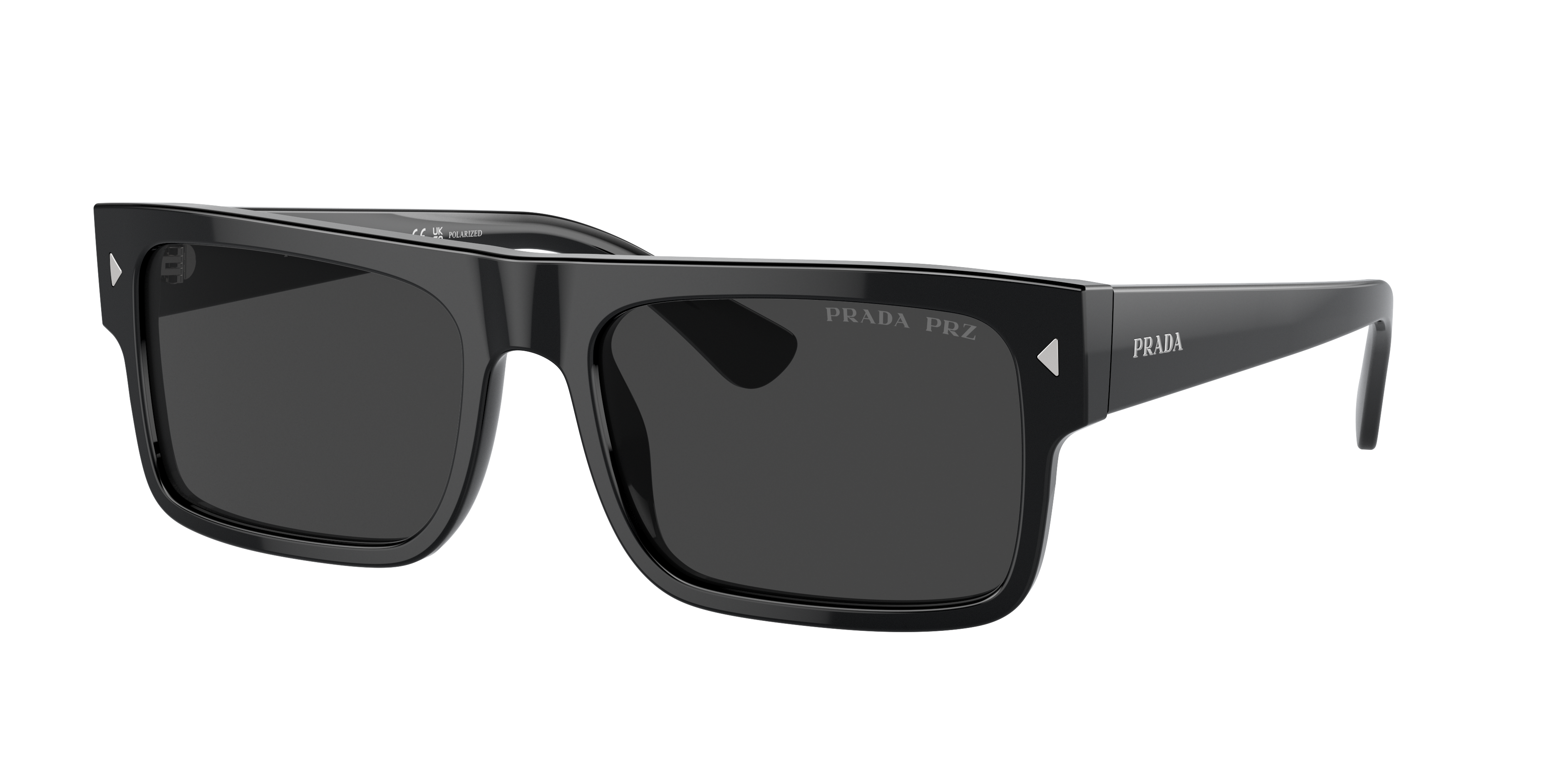 PRADA PR A10SF Black - Men Luxury Sunglasses, Polarized Black Lens