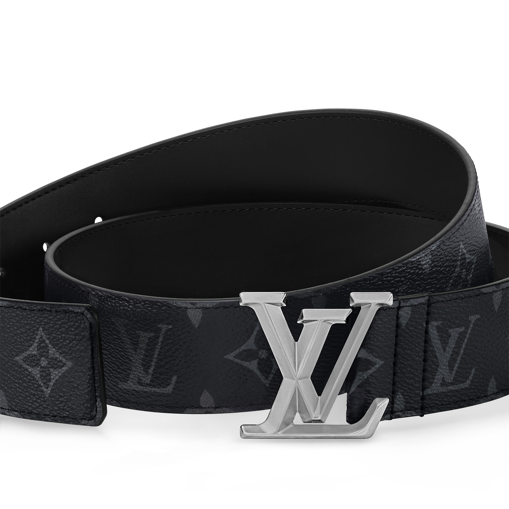 LV Pyramide 40mm Belt Monogram Eclipse Canvas