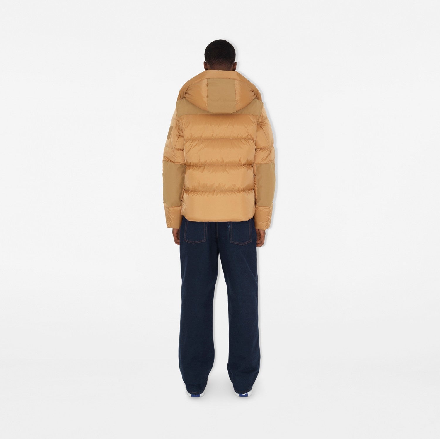 Detachable Sleeve Nylon Puffer Jacket - Warm honey