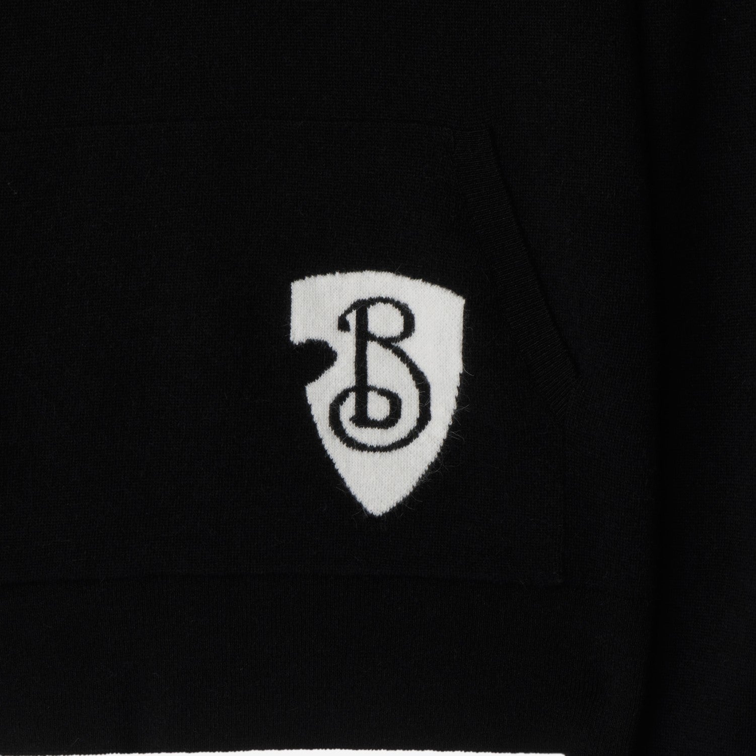 B Shield Wool Blend Hoodie - Black