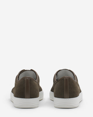 DBB1 LEATHER AND SUEDE SNEAKERS - KHAKI/WHITE