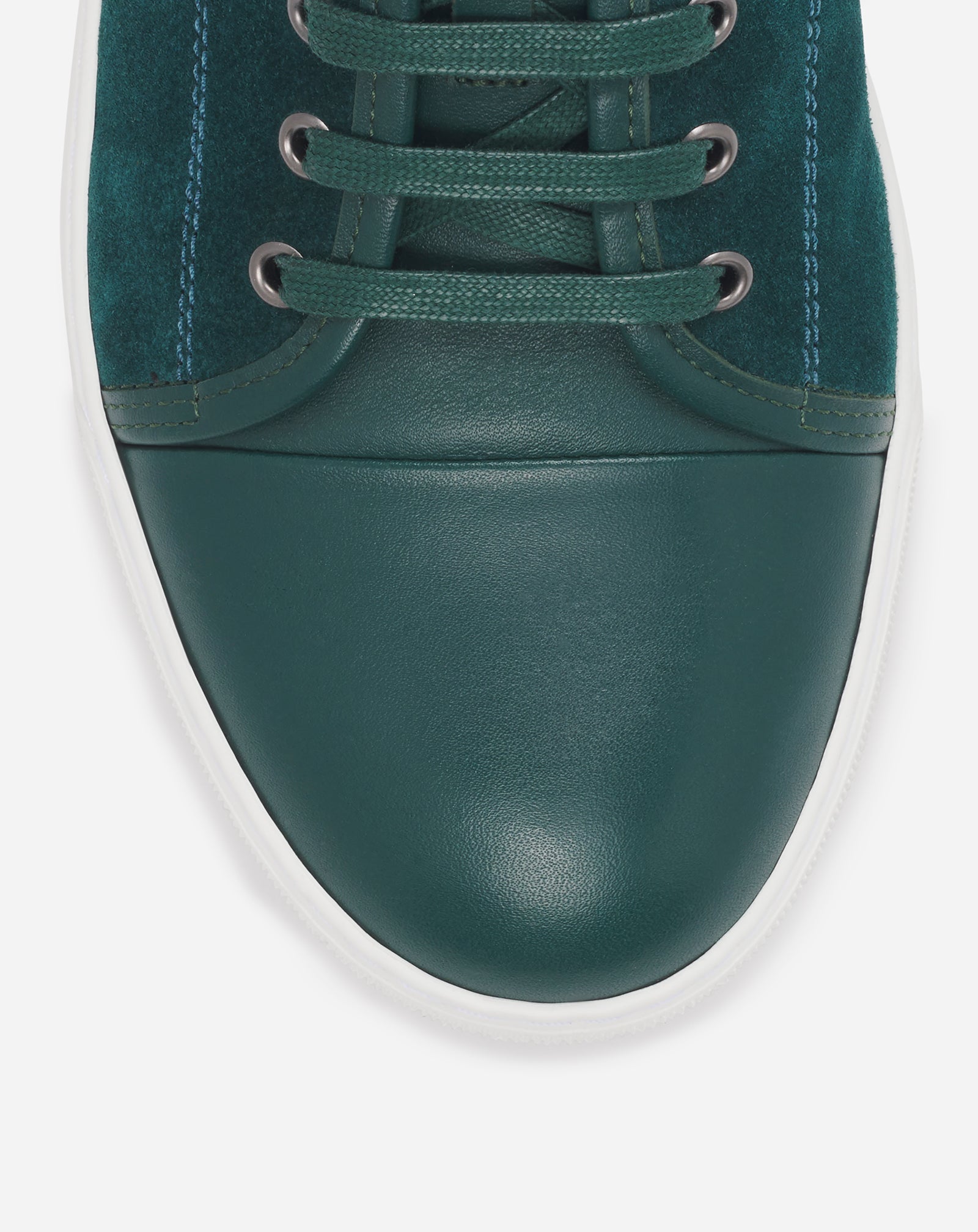 DBB1 LEATHER AND SUEDE SNEAKERS - DARK GREEN