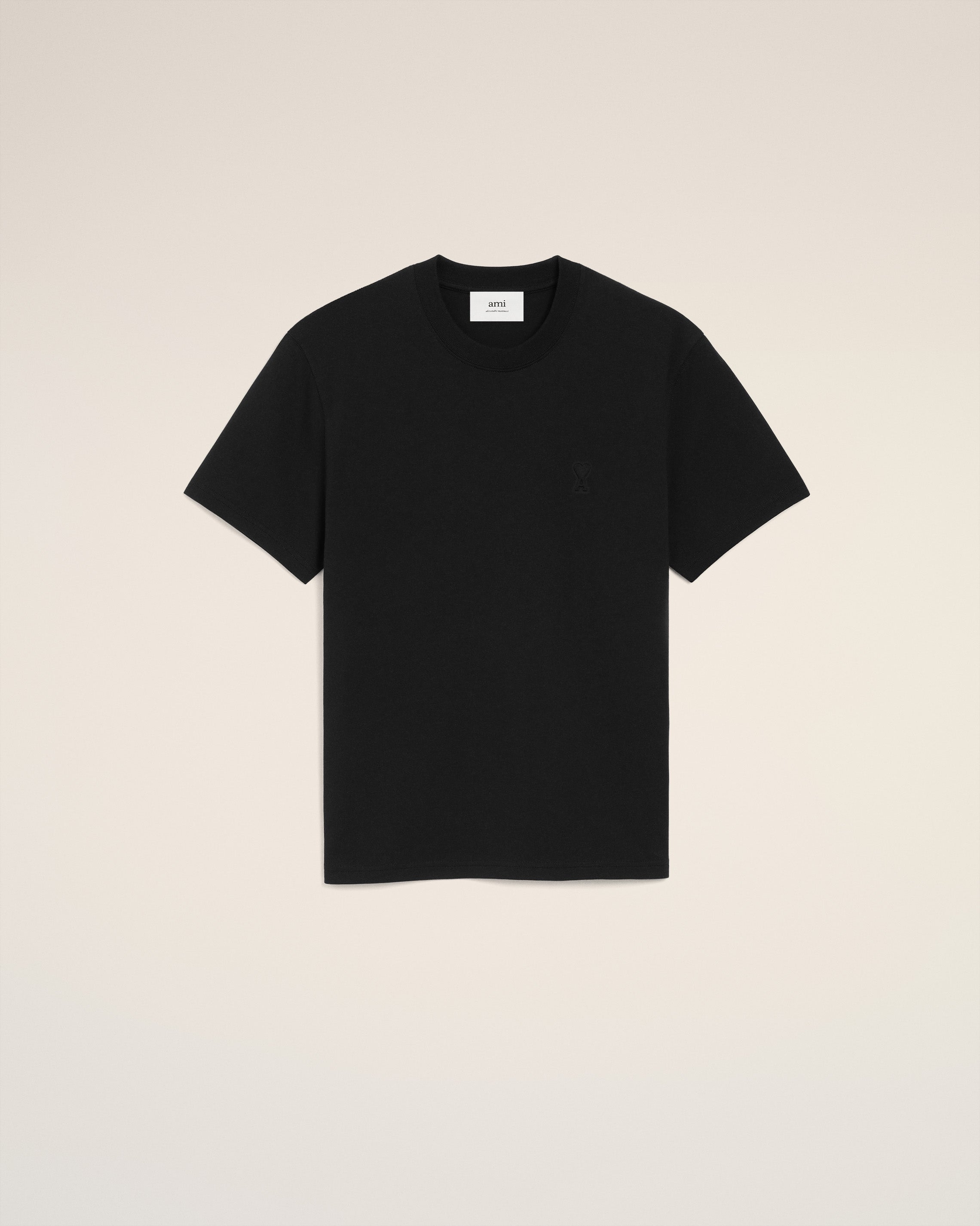 BLACK COTTON AMI DE COEUR T-SHIRT BLACK