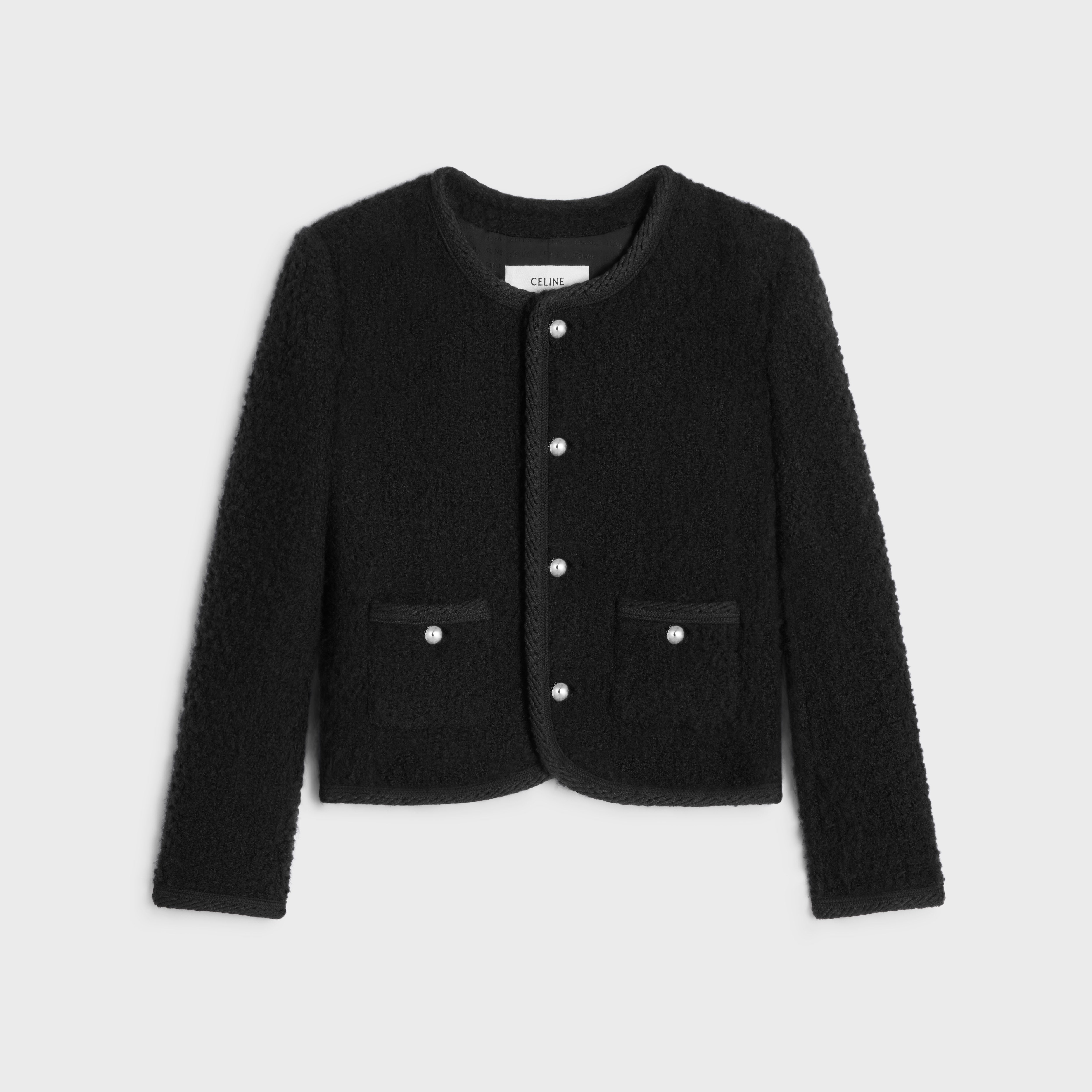 CHELSEA JACKET IN CASHMERE BOUCLETTE NATTÉ - BLACK