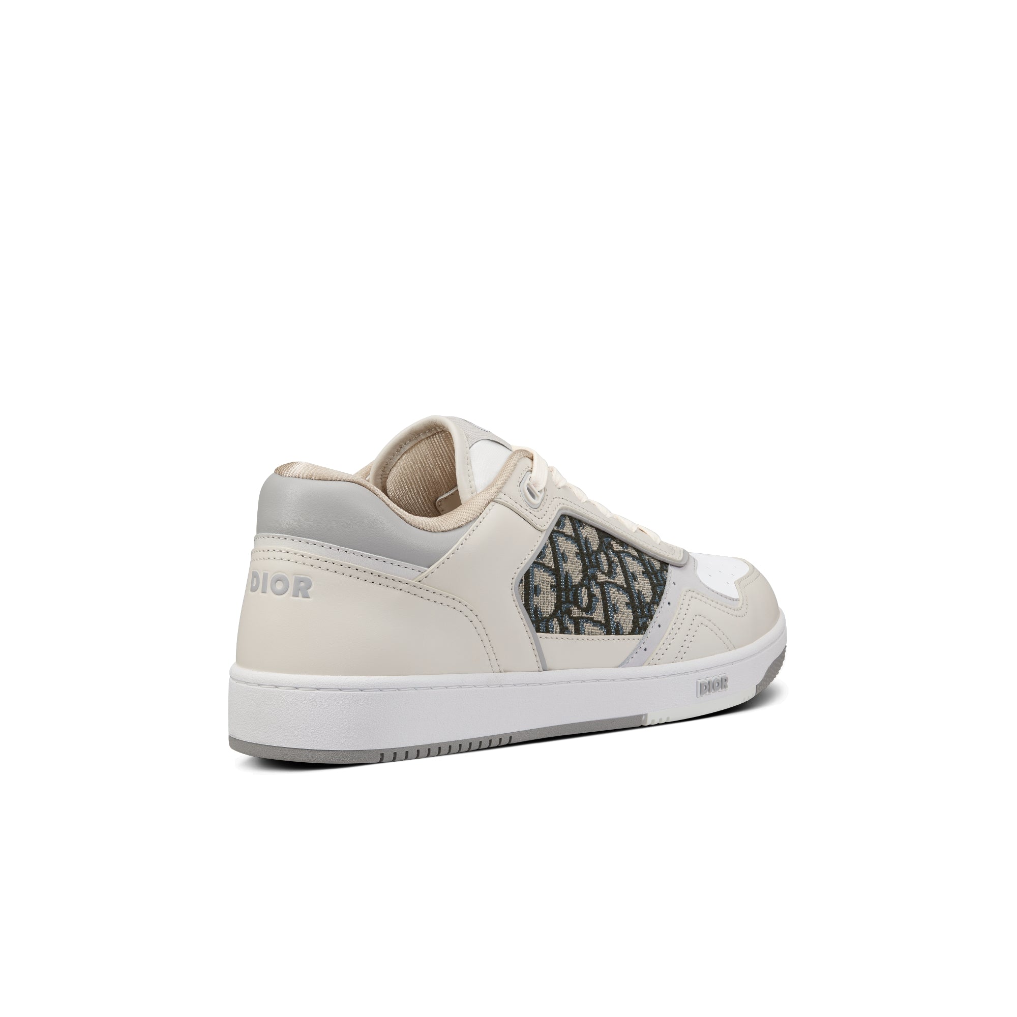 B27 Low-Top Sneaker - Cream and White Smooth Calfskin with Beige and Black Dior Oblique Jacquard