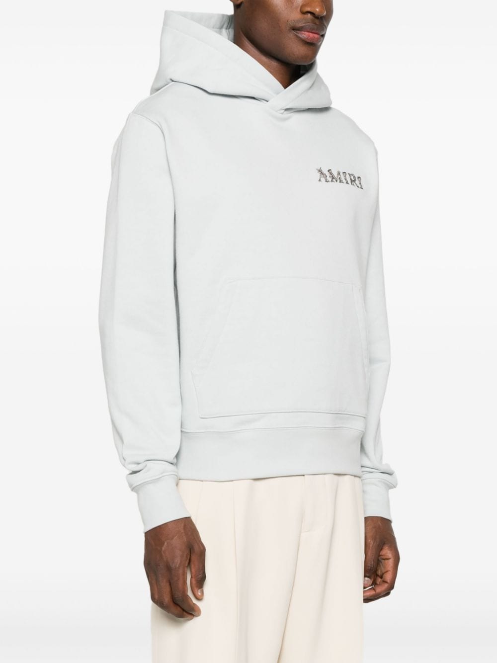 Logo-embroidered cotton hoodie