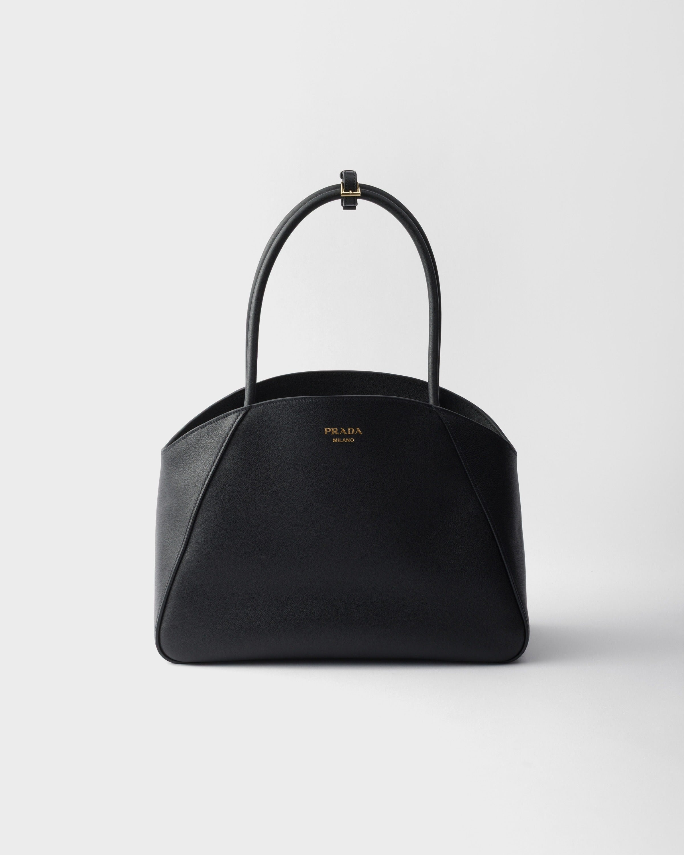 Large leather tote bag Black