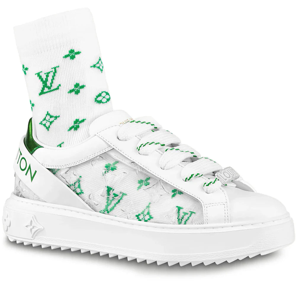 Louis Vuitton Time Out Debossed Monogram Transparent Upper White Green (Women's) (White Green Socks Included)