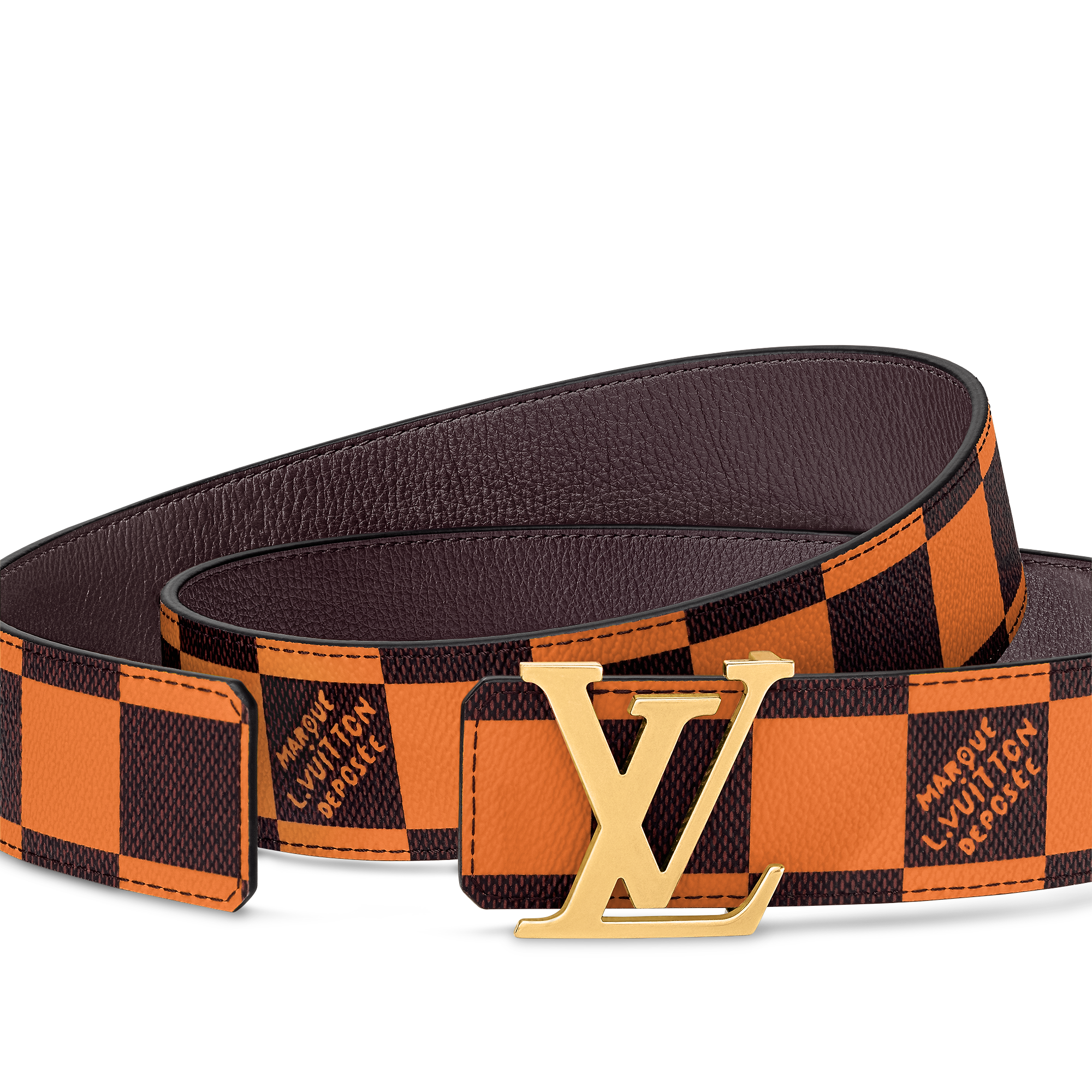 LV Initiales 40mm Reversible Belt Damier Other - Orange