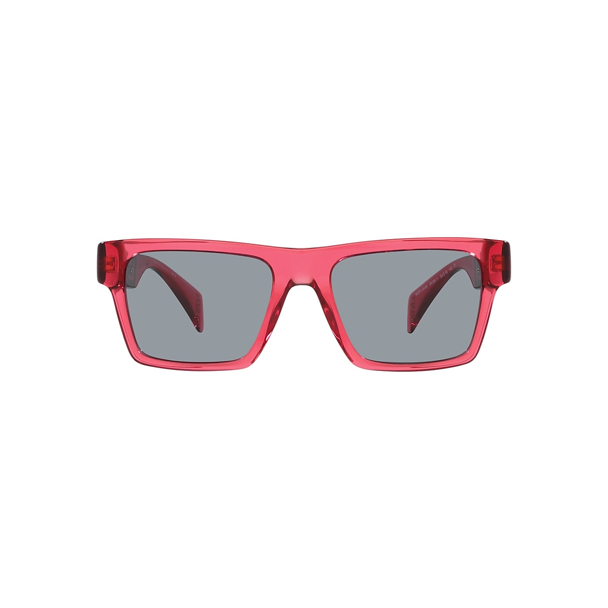 VERSACE VE4445 Transparent Red - Men Luxury Sunglasses, Grey Lens