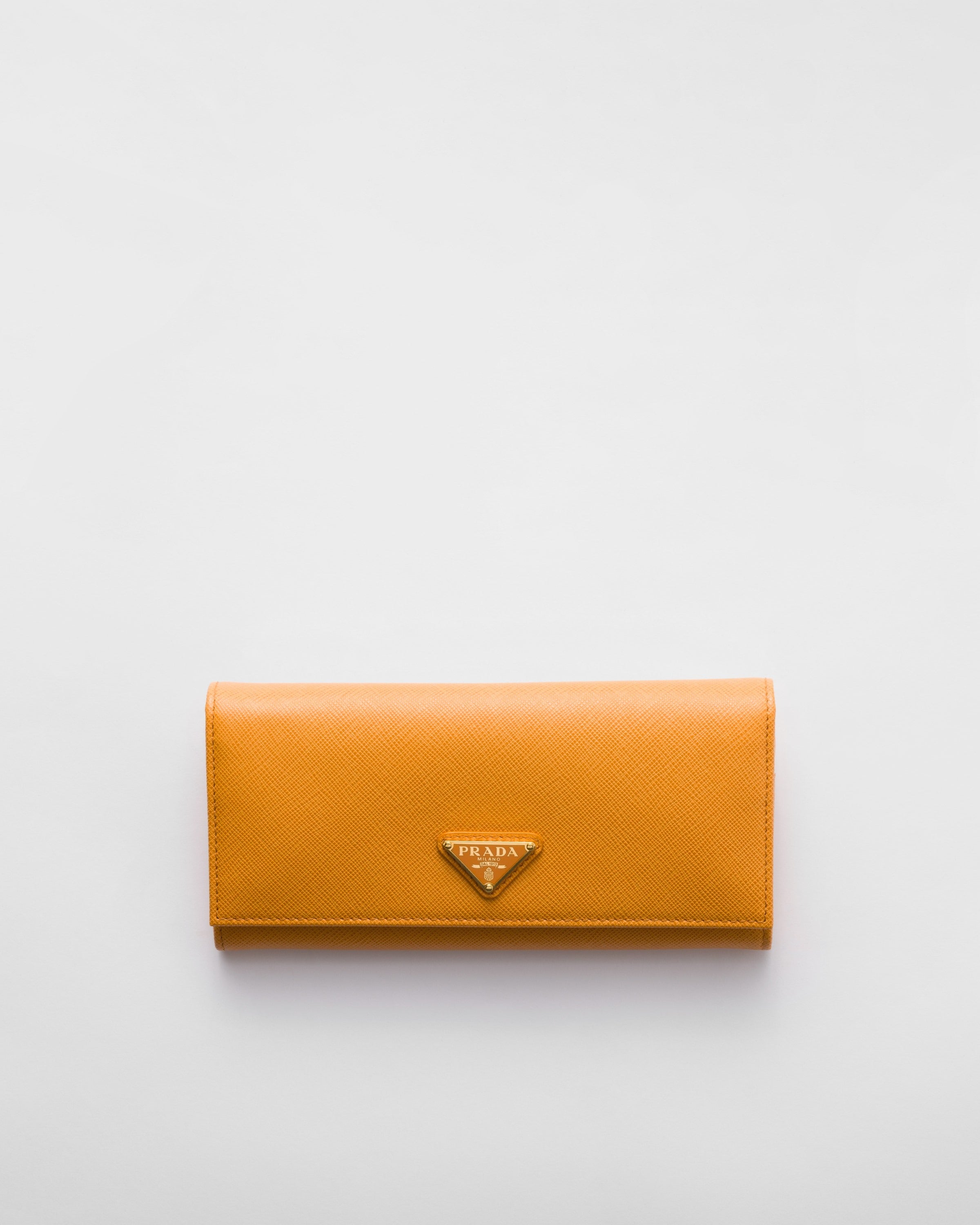 Large Saffiano Leather Wallet Amber