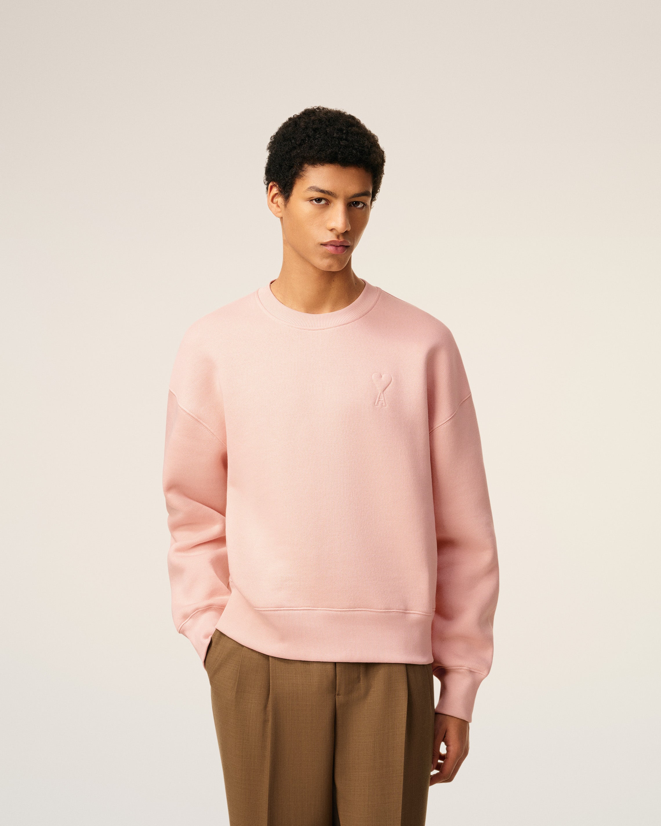 Pink Cotton Ami De Coeur Sweatshirt POWDER