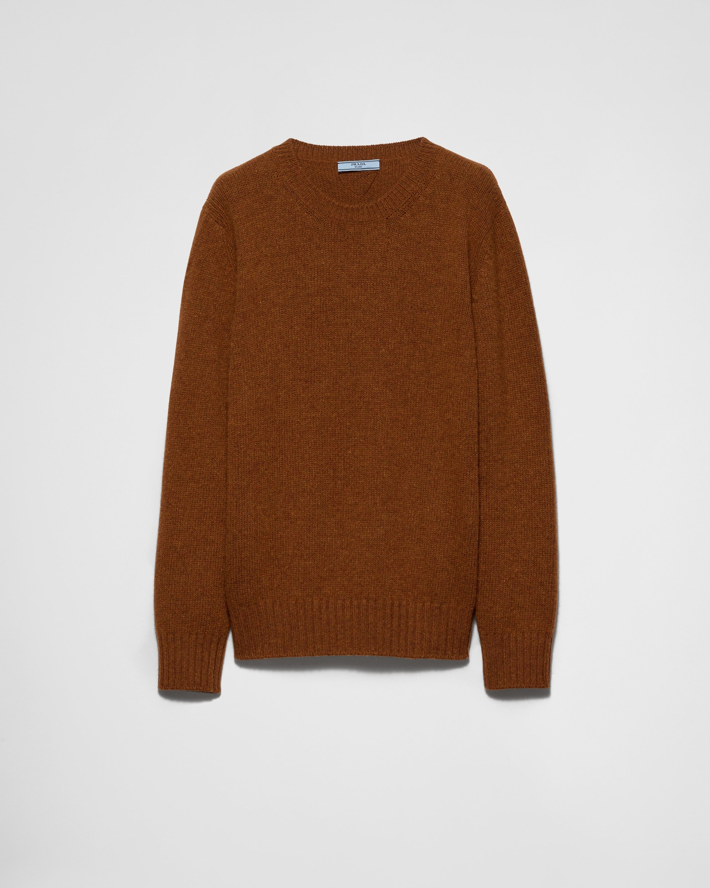 Wool and cashmere crew-neck sweater Tobacco