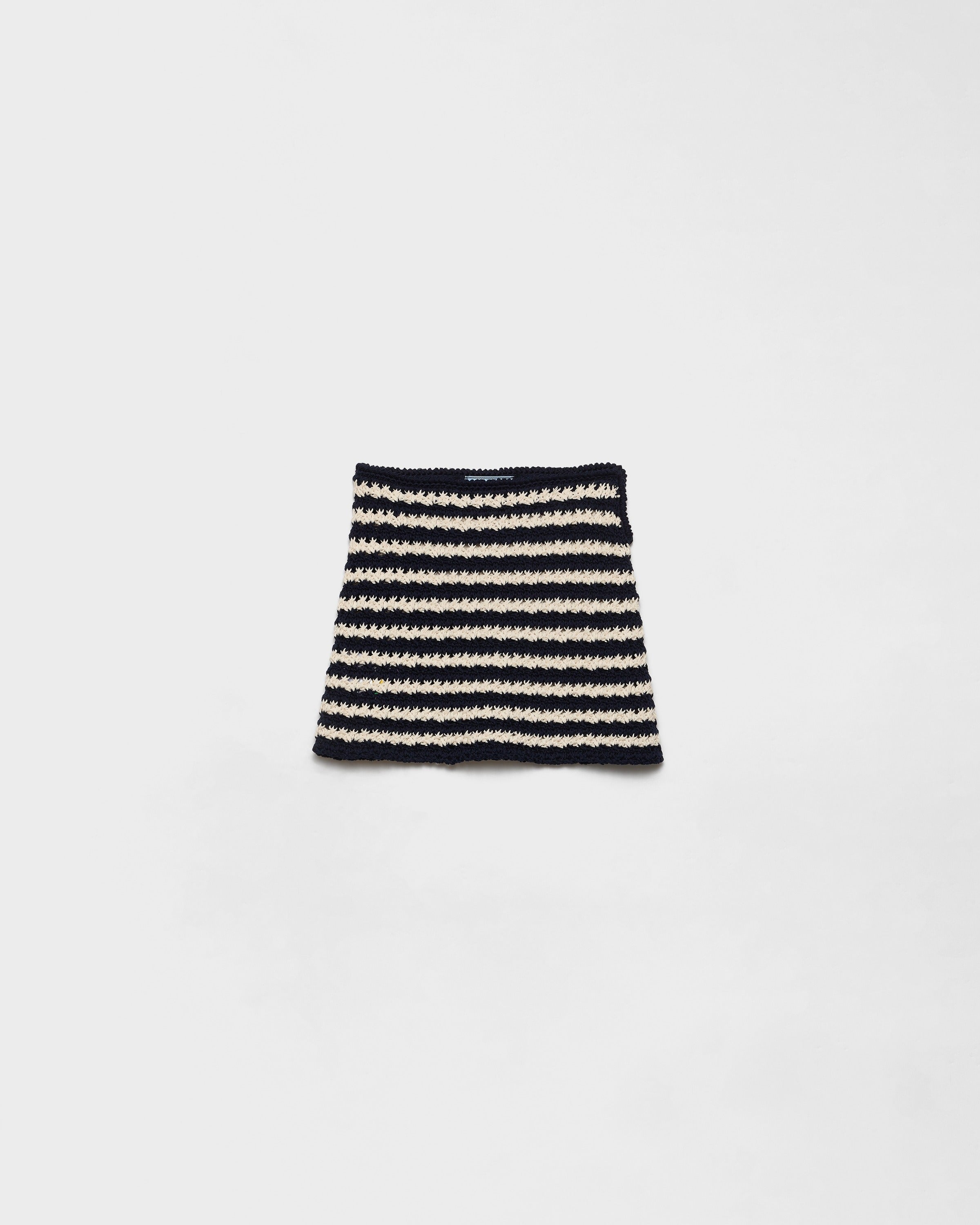 Cotton crochet miniskirt Blue/Beige