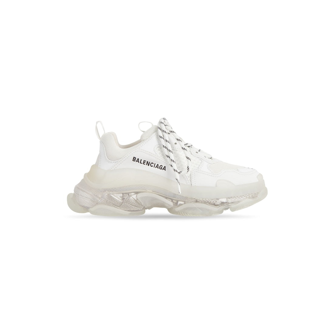 Triple S Clear Sole Sneaker in white double foam and mesh