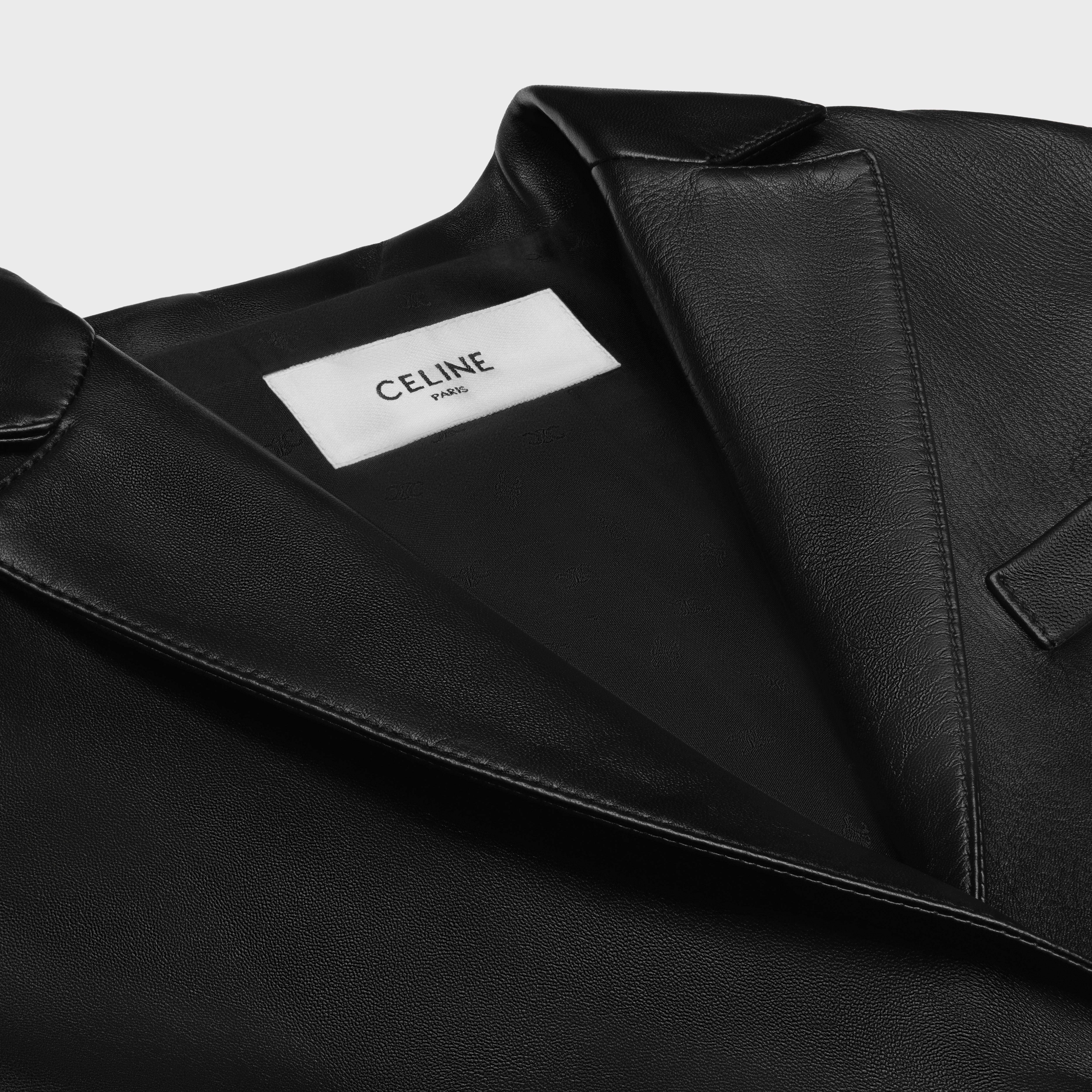 TAILORED JACKET IN SOFT LAMBSKIN - BLACK