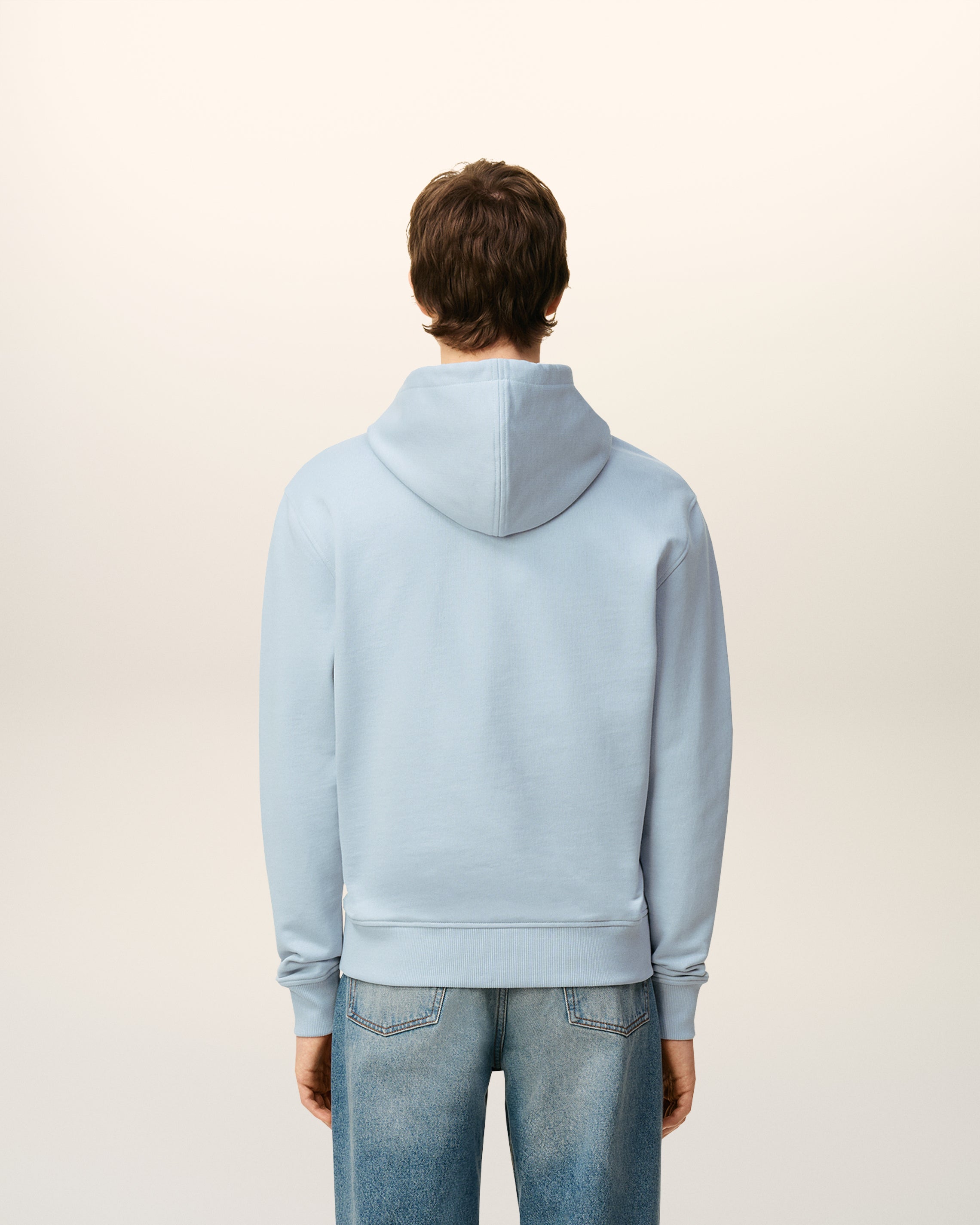 Blue Cotton Zipped Ami De Coeur Hoodie SKY