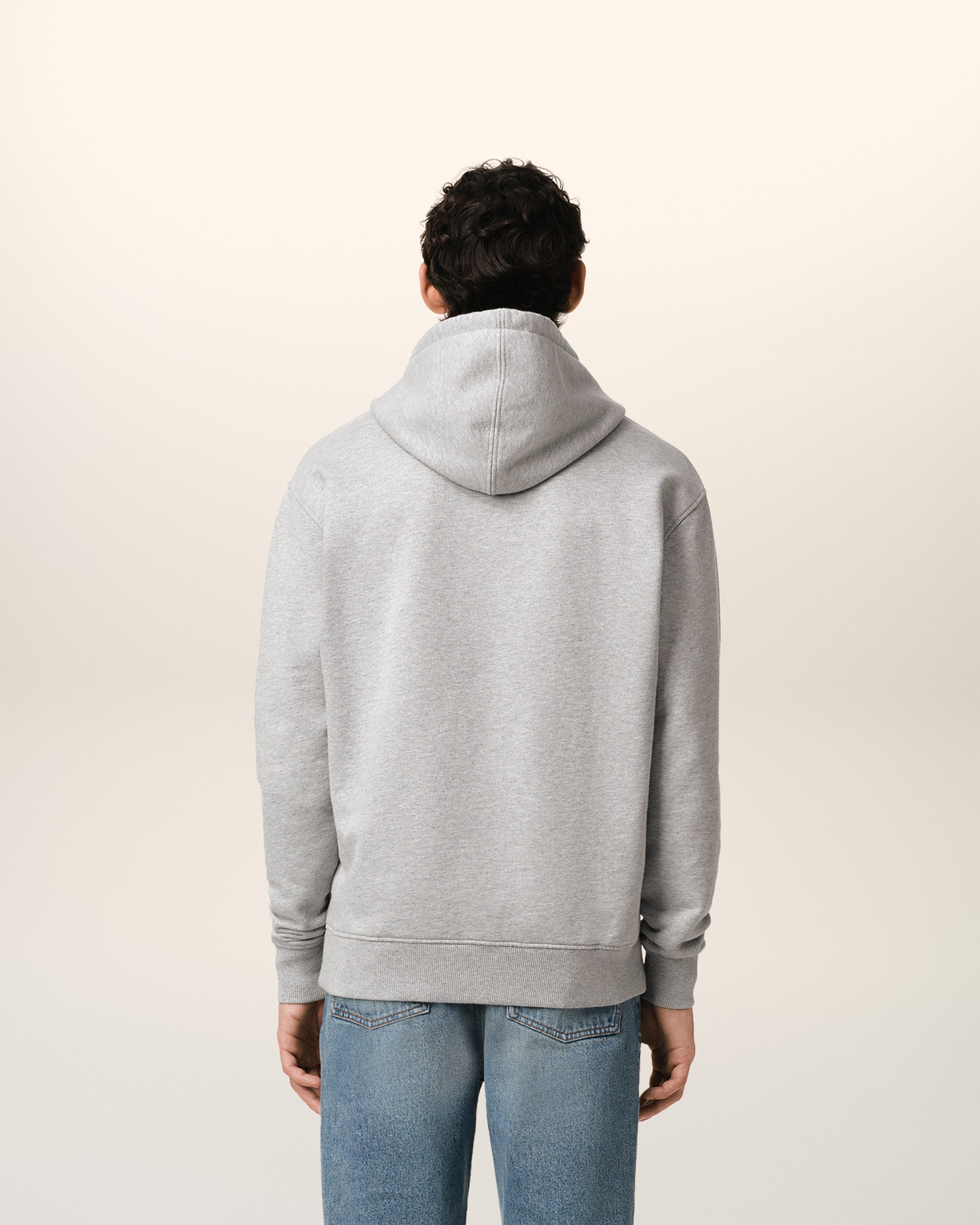 GREY COTTON AMI DE COEUR HOODIE HEATHER ASH GREY