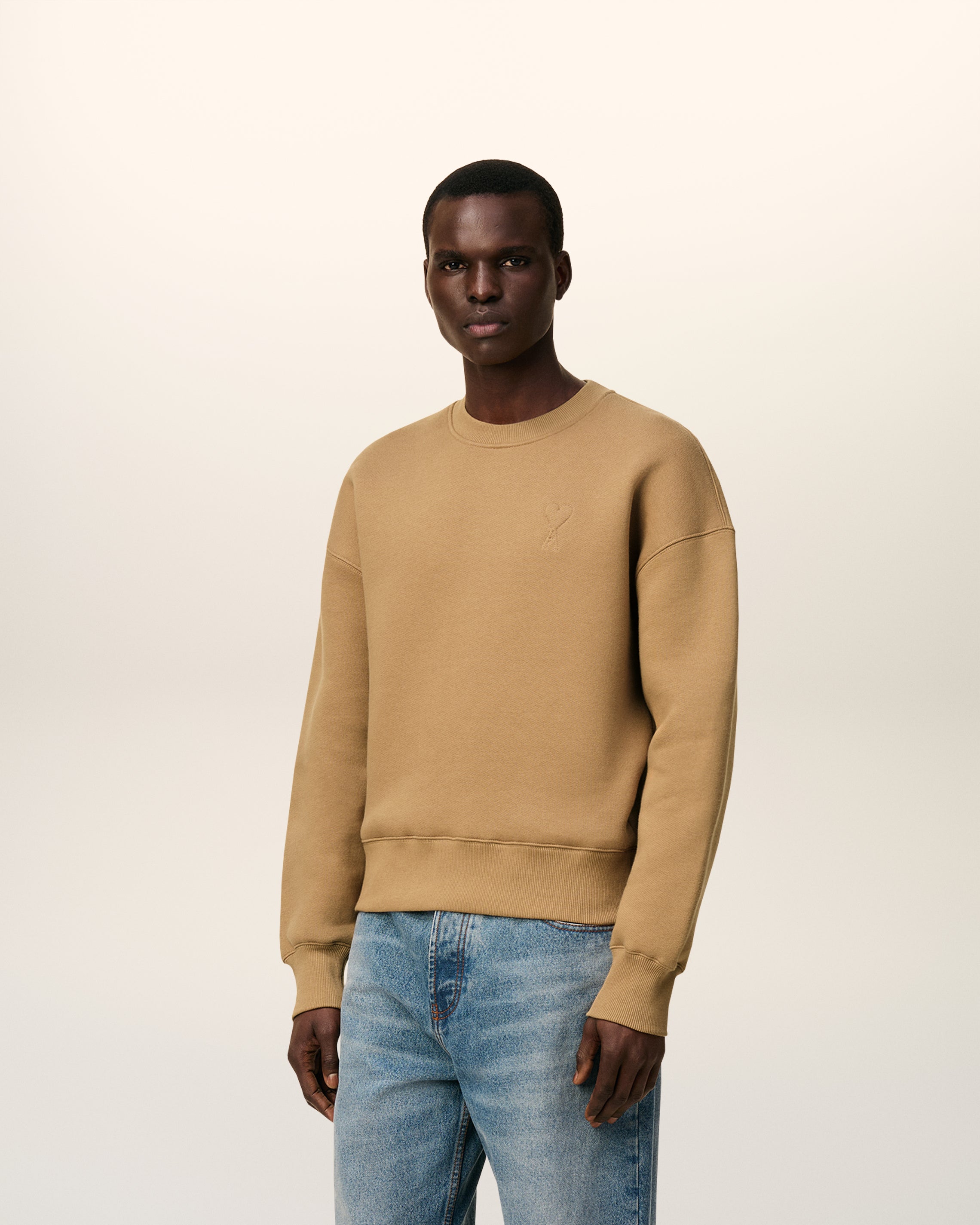 Brown Cotton Ami De Coeur Sweatshirt CAMEL