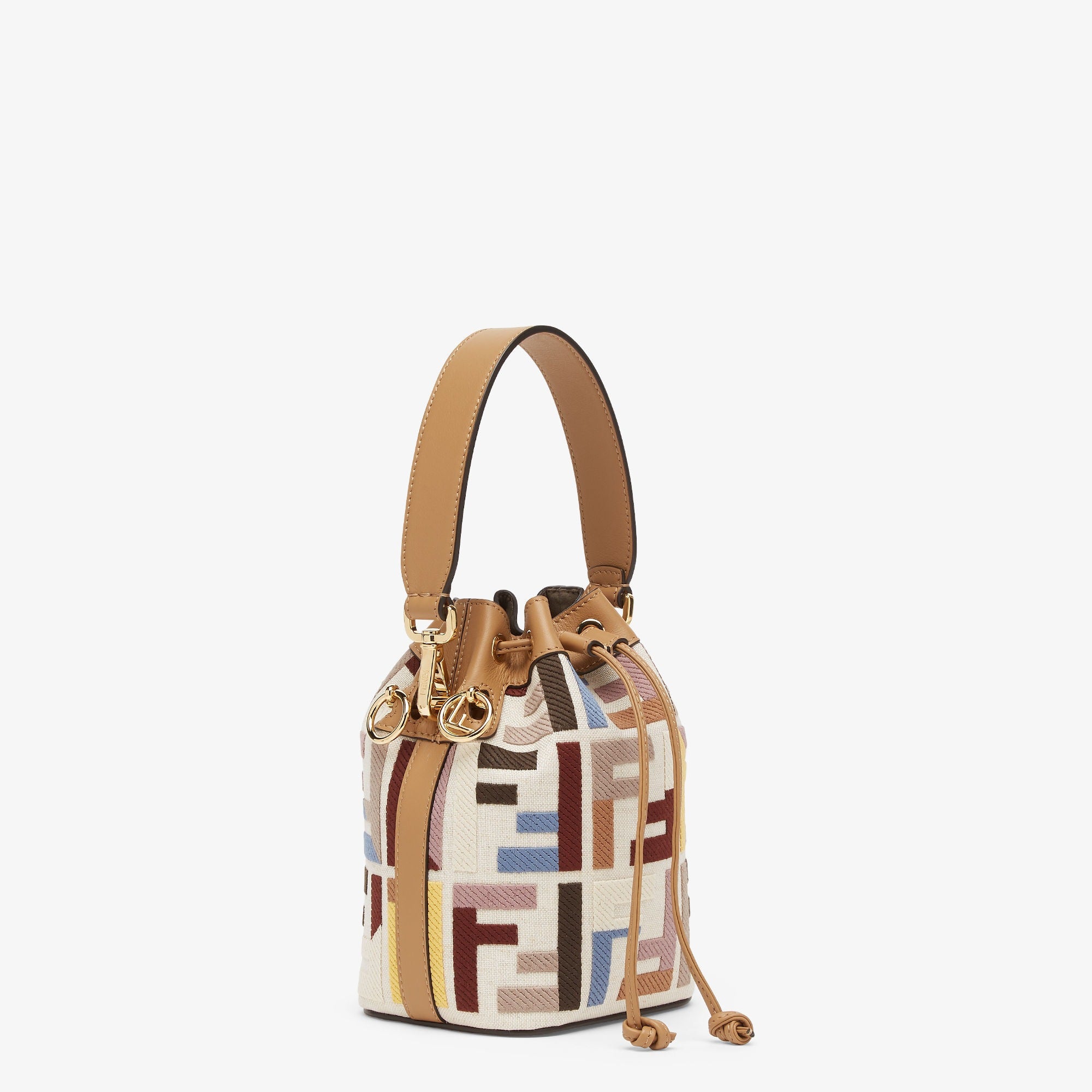 Mon Tresor Multicolor canvas mini-bag with FF embroidery