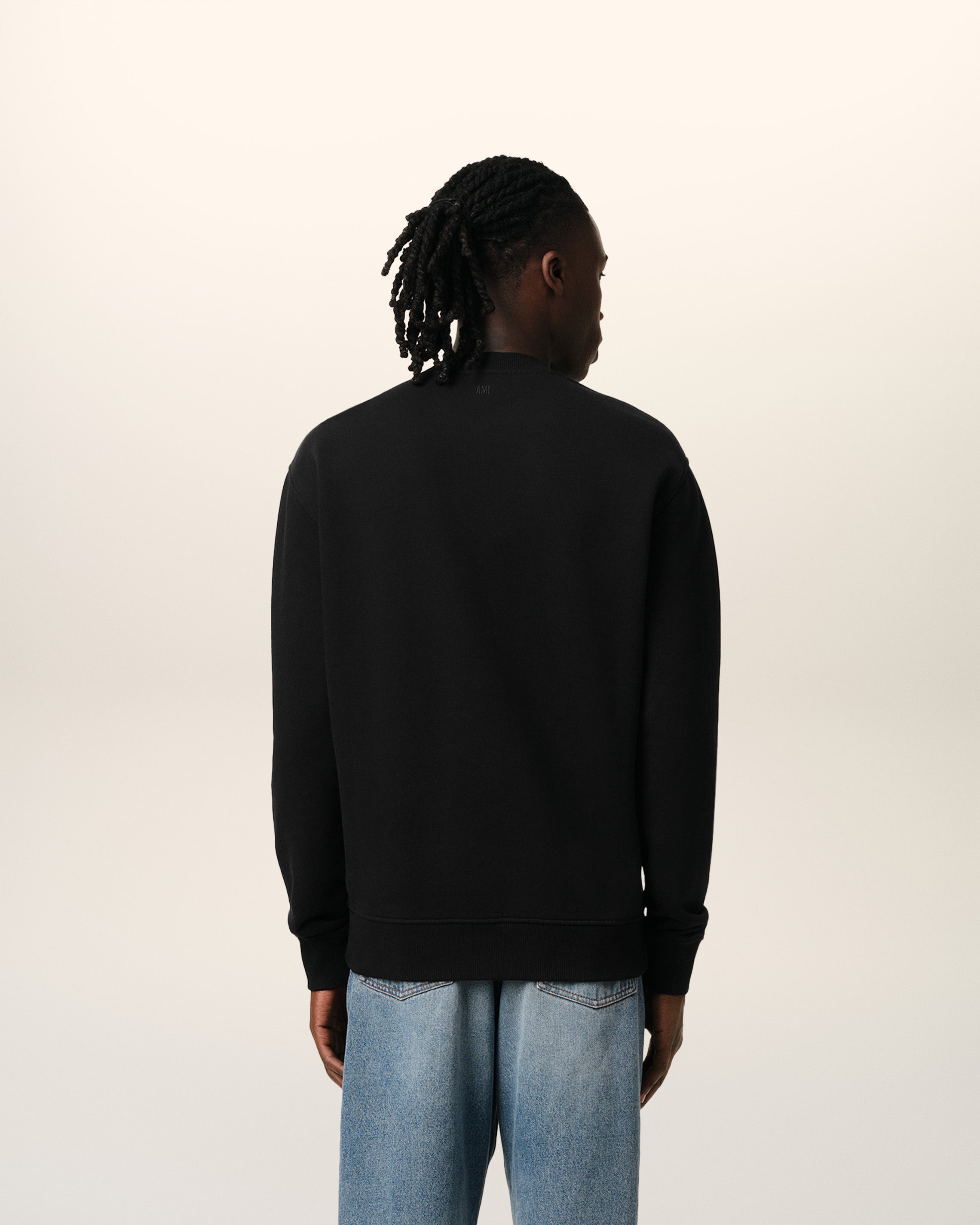 BLACK COTTON AMI DE COEUR SWEATSHIRT BLACK