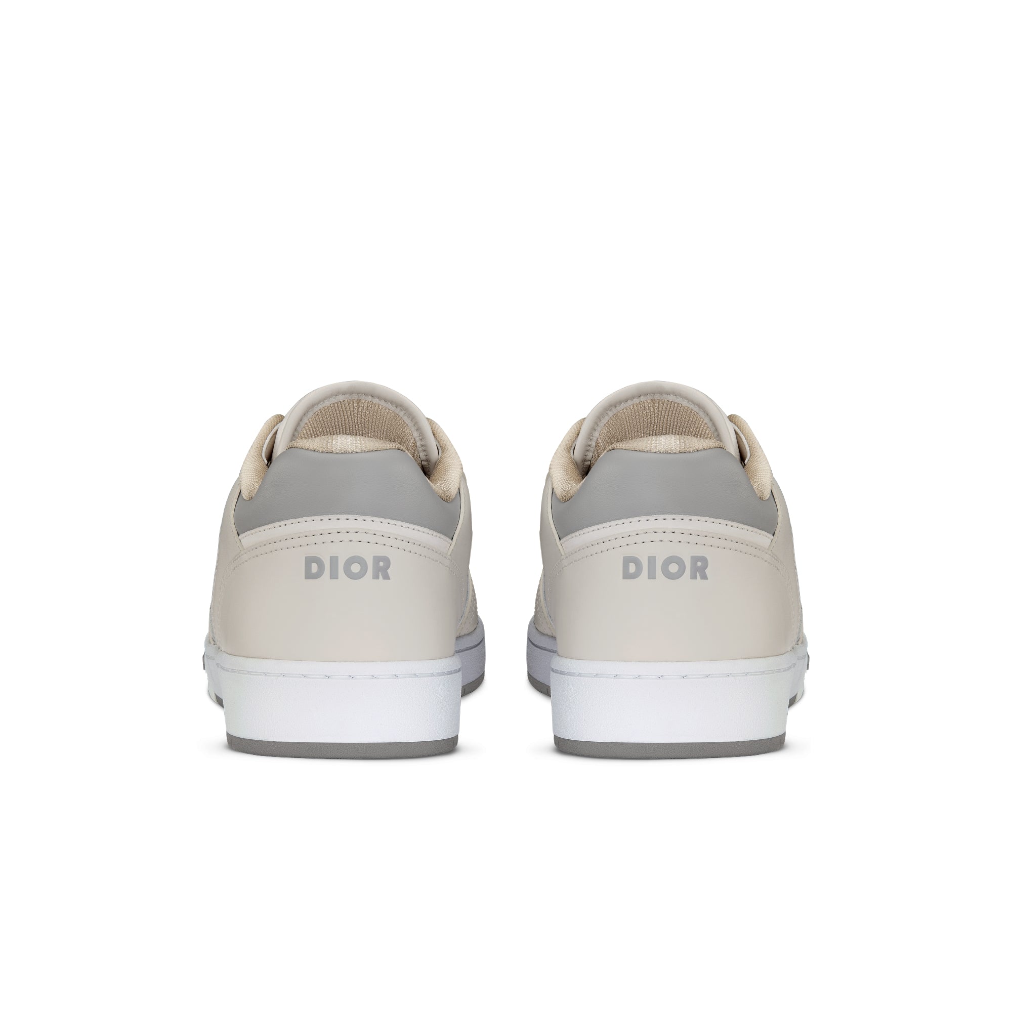 B27 Low-Top Sneaker - Cream and White Smooth Calfskin with Beige and Black Dior Oblique Jacquard