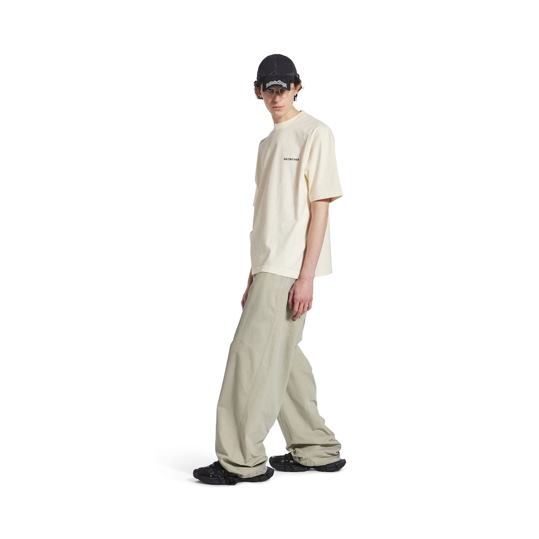 Men's Balenciaga Back T-shirt Medium Fit in Beige