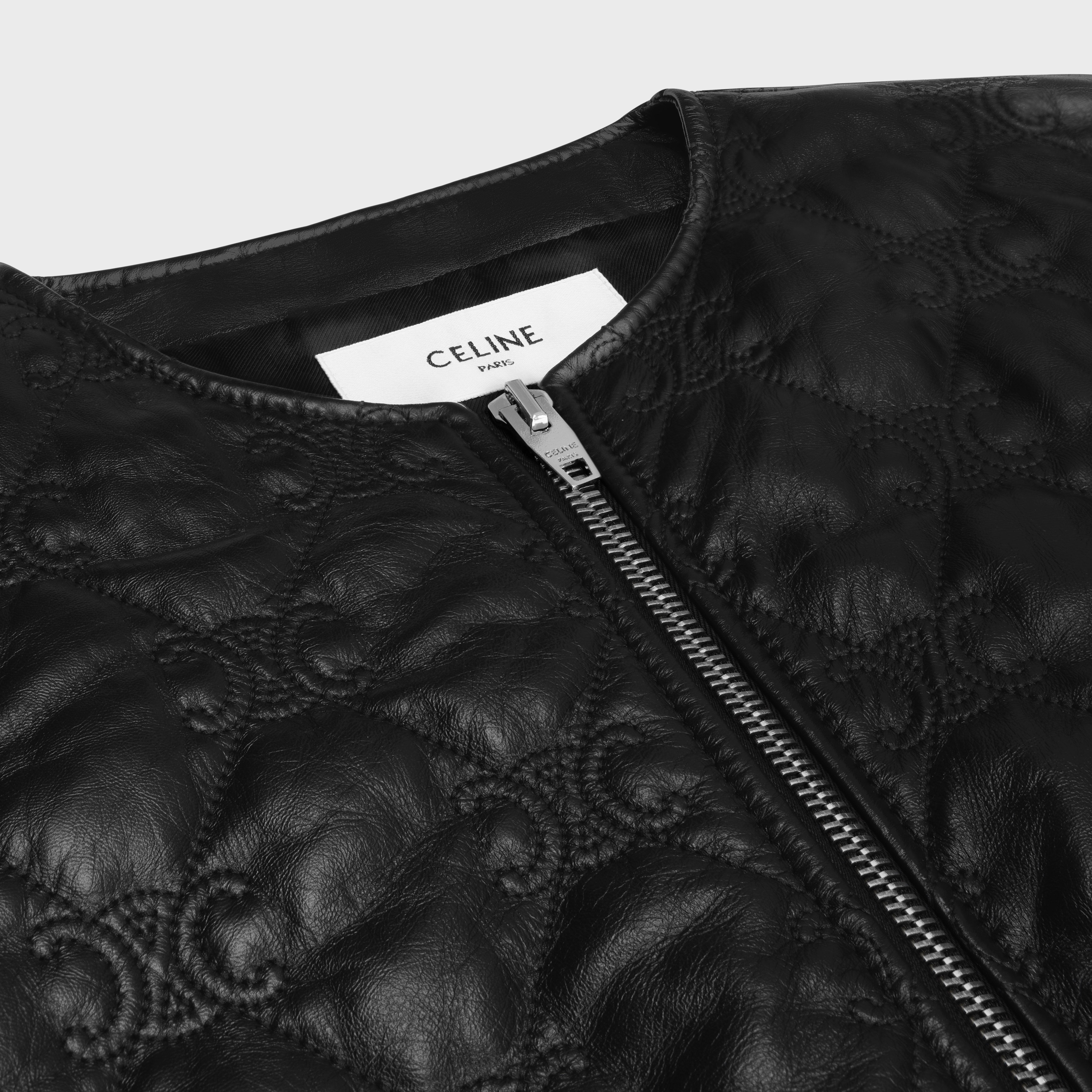 TRIOMPHE BOMBER JACKET IN SOFT LAMBSKIN - BLACK