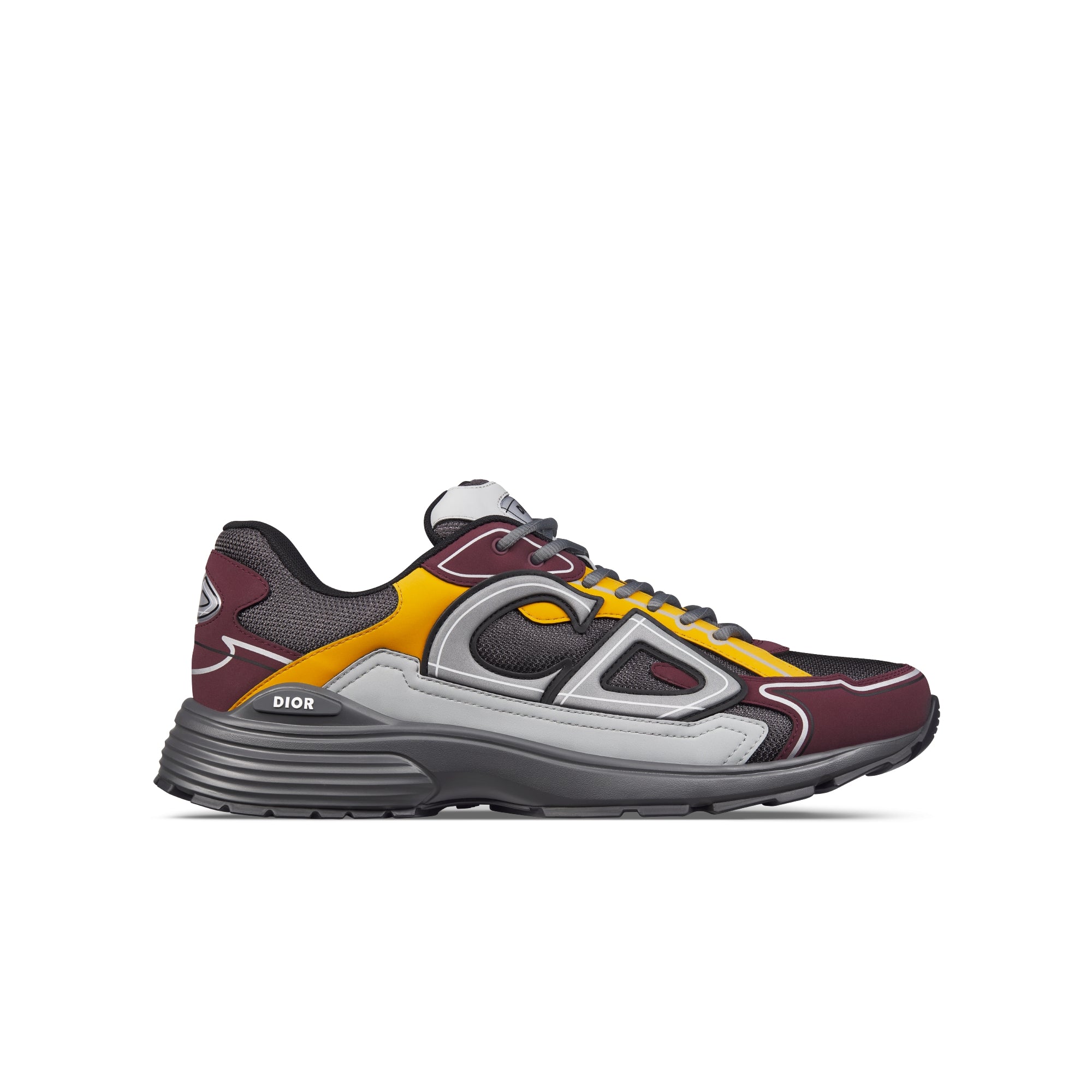 B30 Sneaker - Deep Gray Mesh with Burgundy, Yellow and Gray Technical Fabric