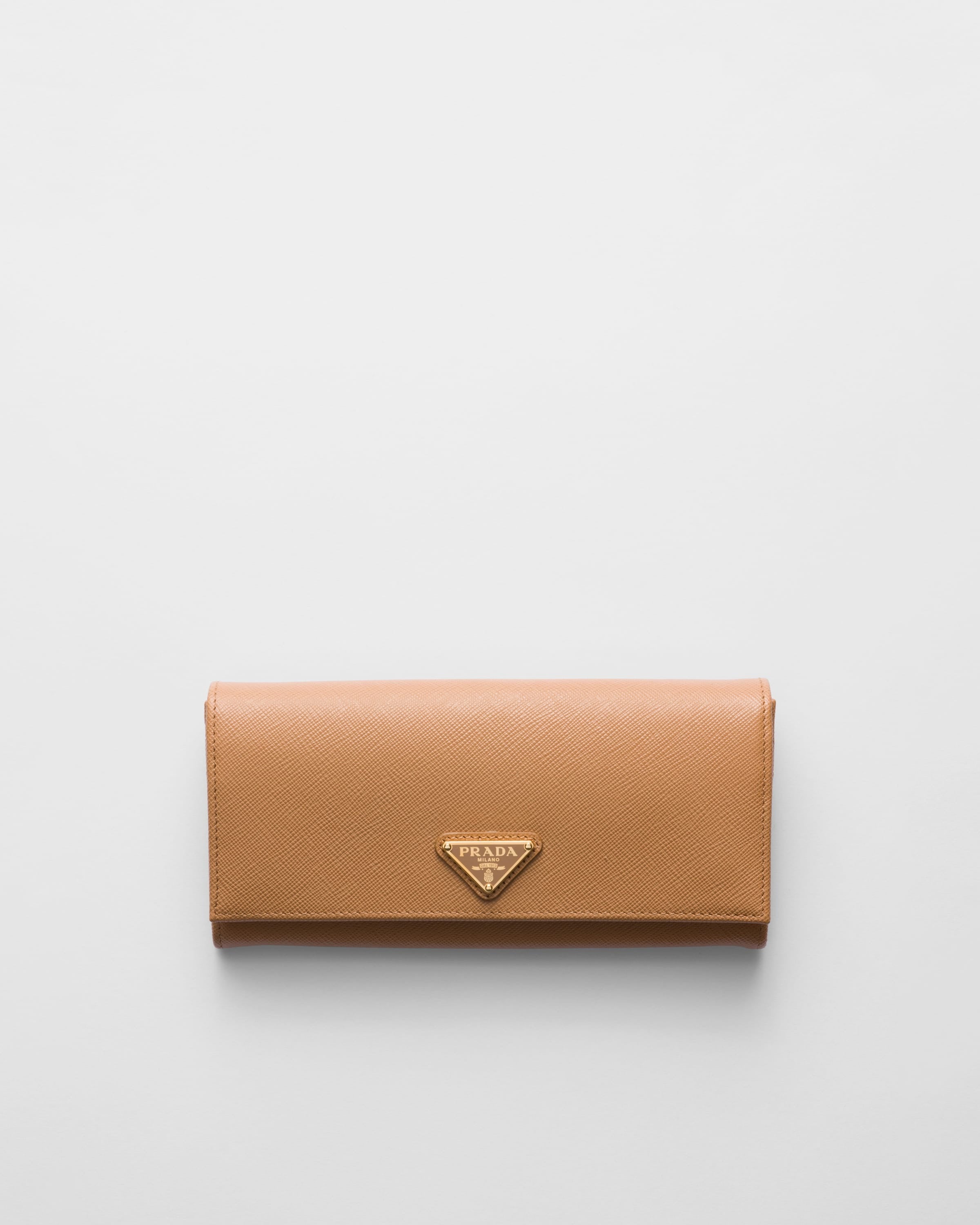 Large Saffiano Leather Wallet Natural