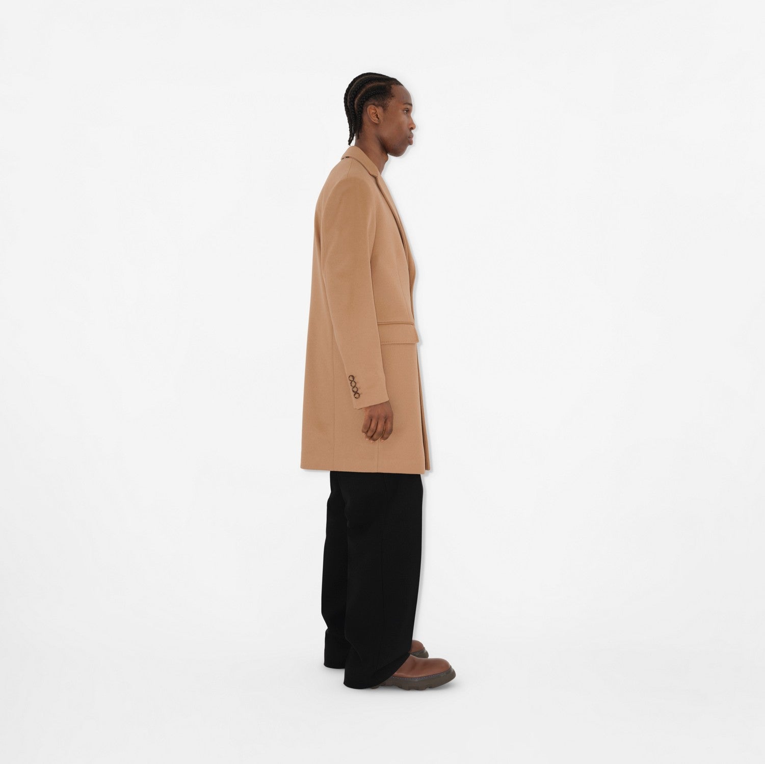 Wool Cashmere Tailored Coat - Camel