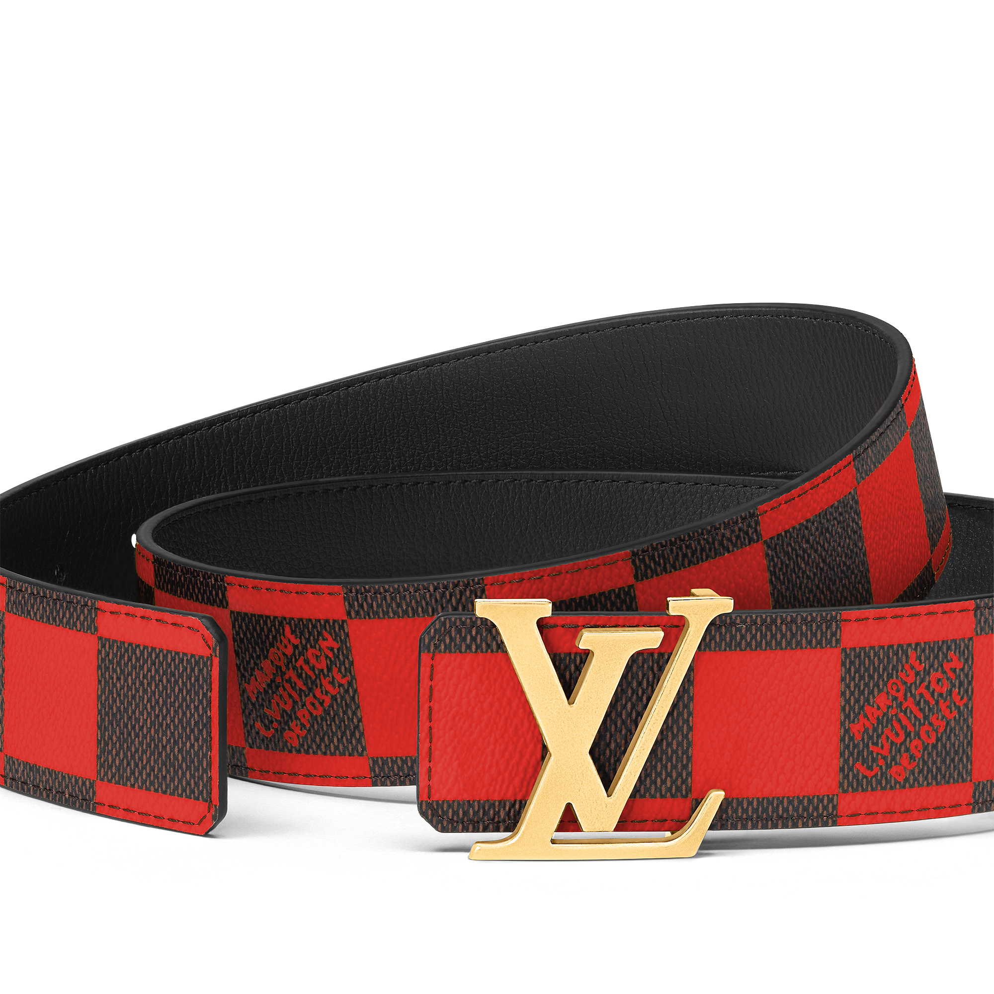 LV Initiales 40mm Reversible Belt Damier Other - Red