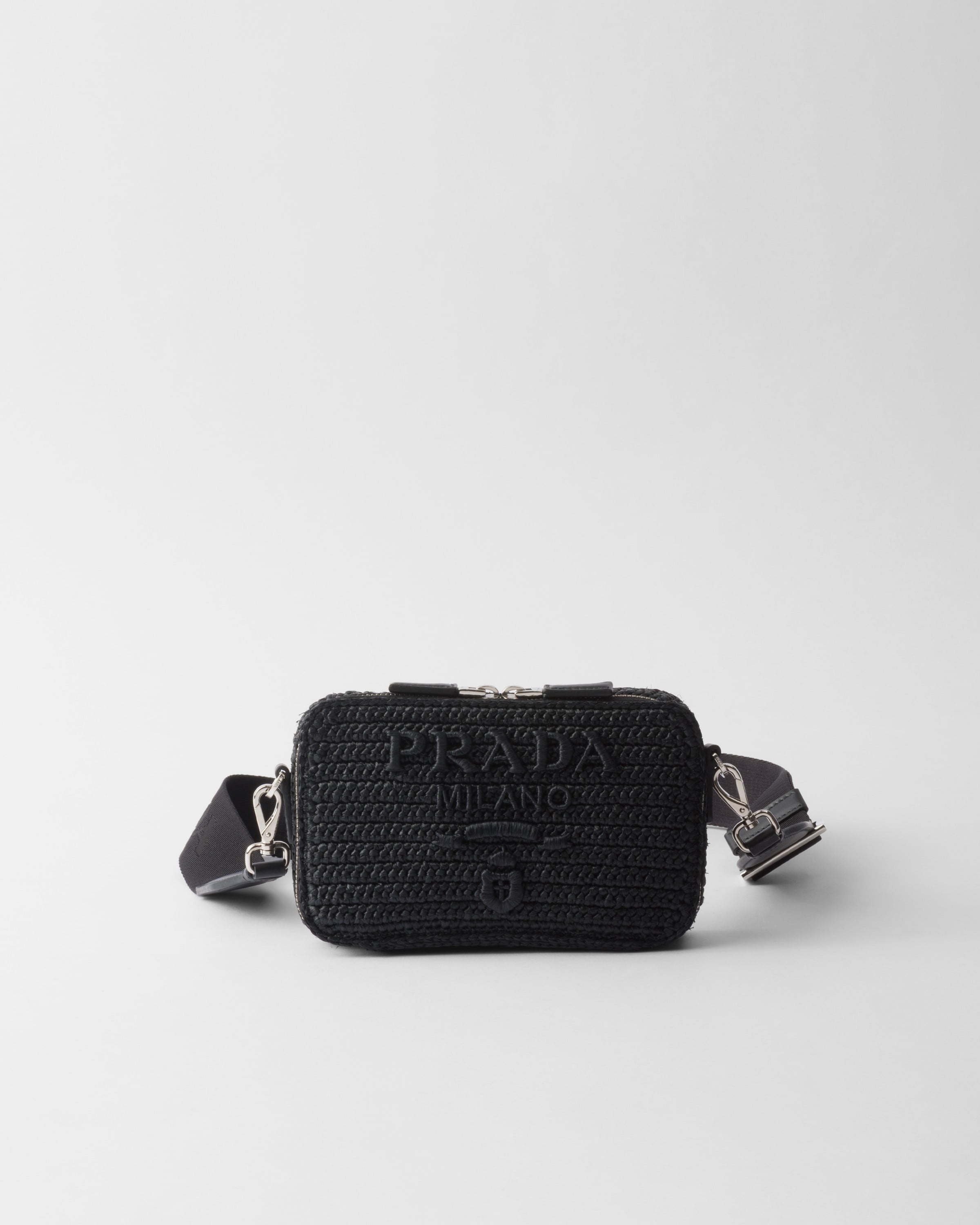 Crochet Prada Brique bag Black