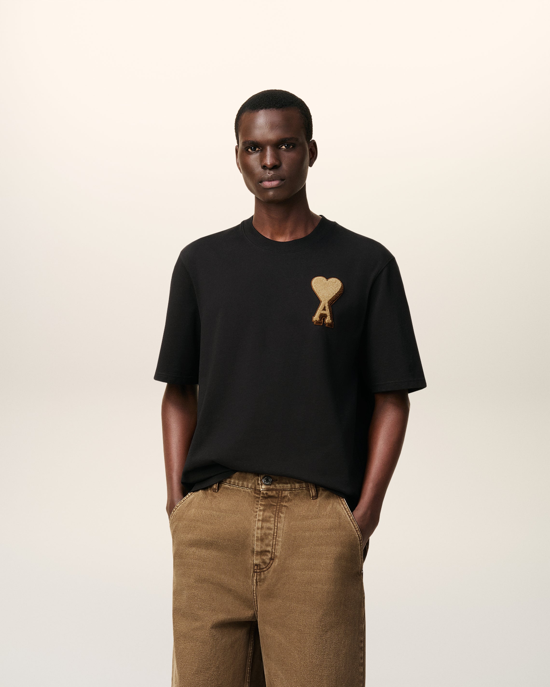 Black Cotton Ami De Coeur T-shirt BLACK