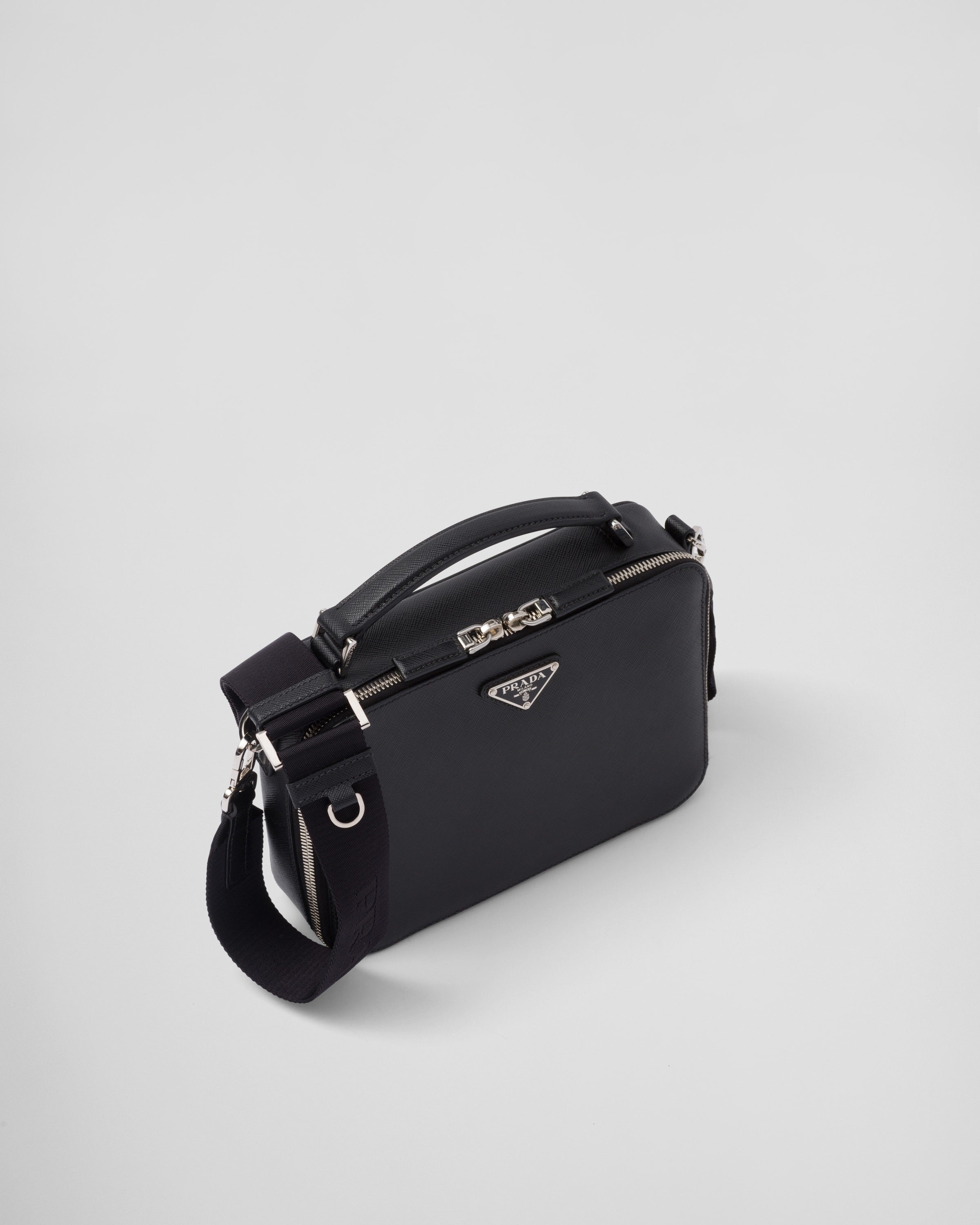 Medium Prada Brique Saffiano leather bag Black