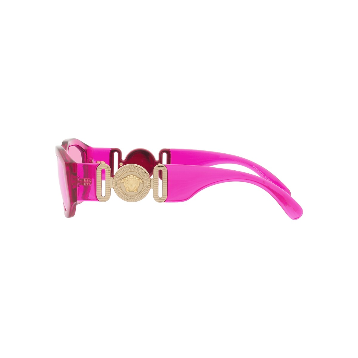 VERSACE VE4361 Biggie Transparent Fuxia - Unisex Luxury Sunglasses, Fuchsia Lens