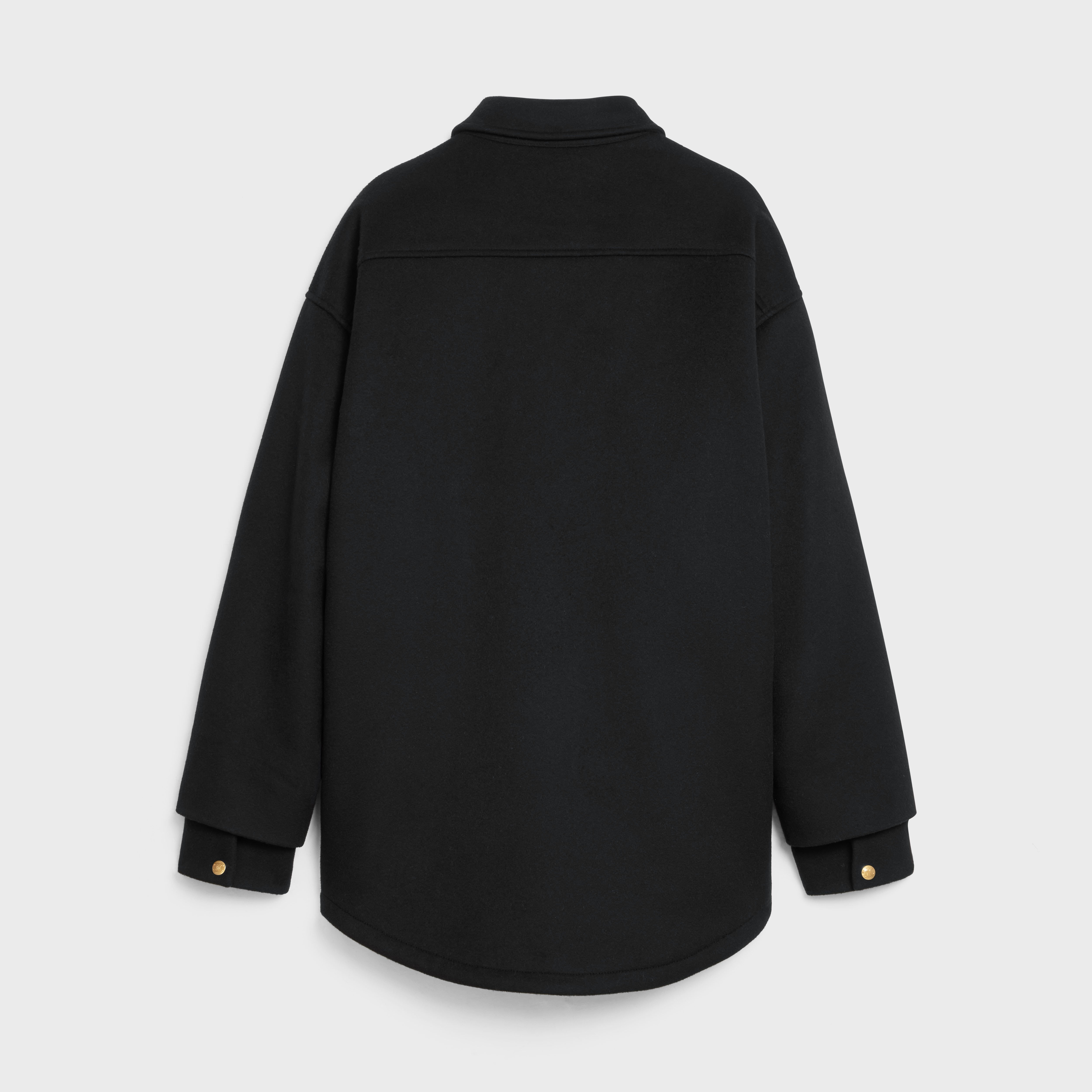 EGG OVERSHIRT IN DOUBLE FACE CASHMERE - BLACK