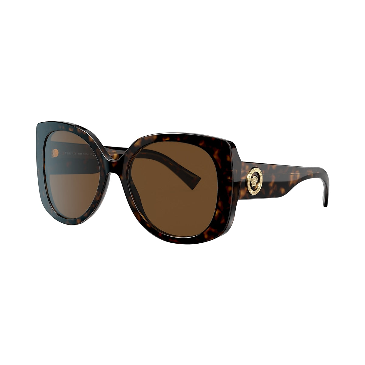 VERSACE VE4387 Havana - Women Luxury Sunglasses, Dark Brown Lens
