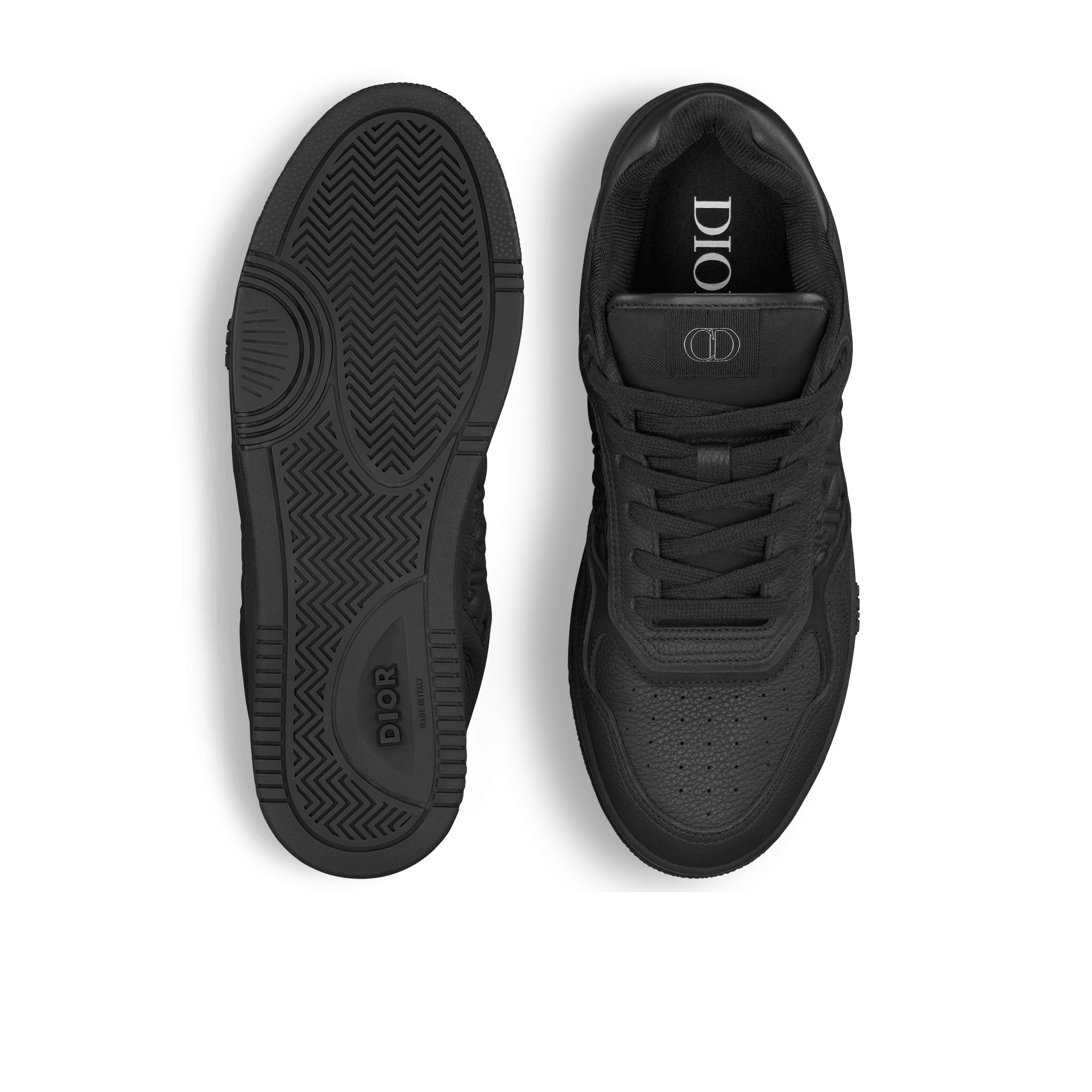 B27 Low-Top Sneaker - Black Grained Calfskin and Black Dior Gravity Leather