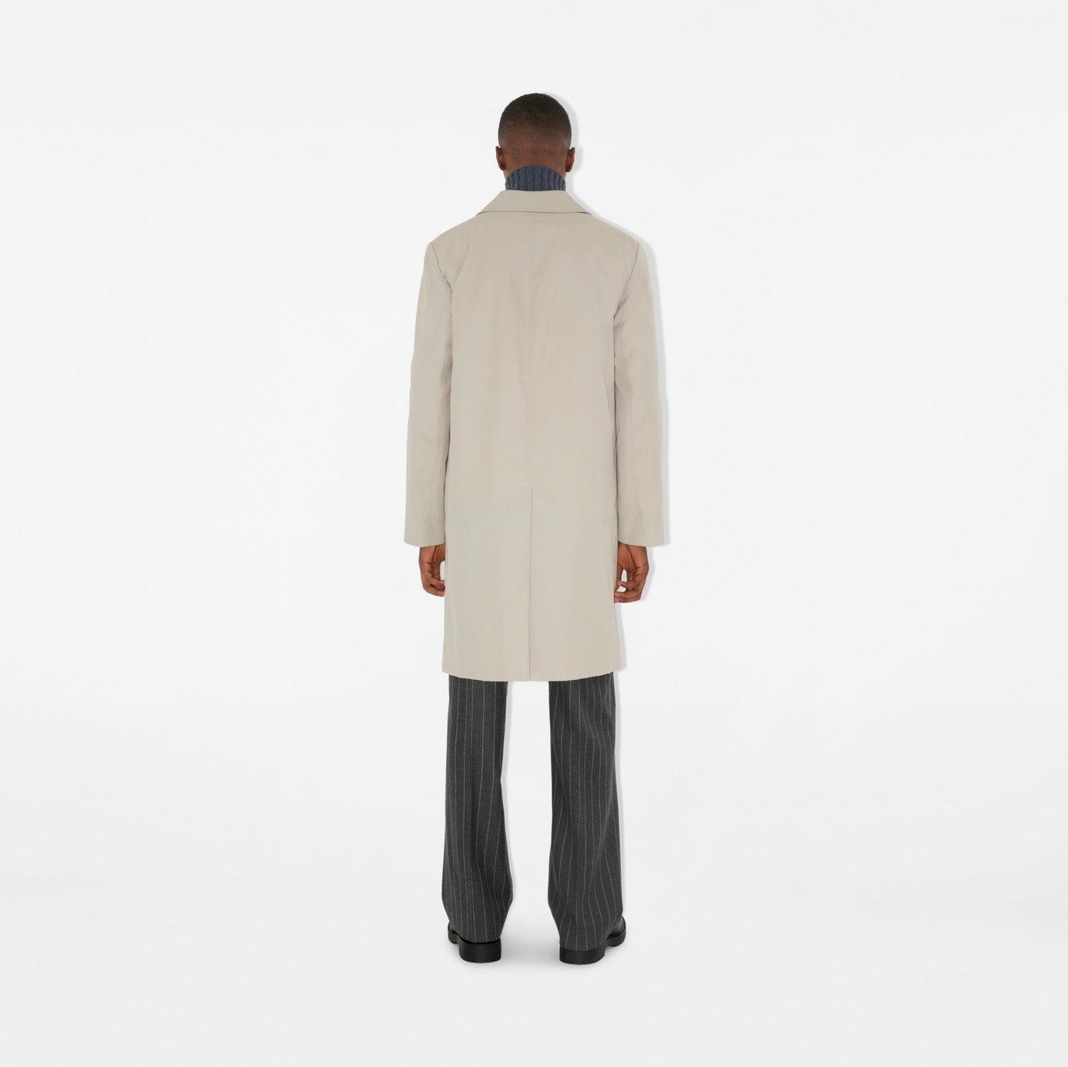 Long Cotton Blend Car Coat - Heron