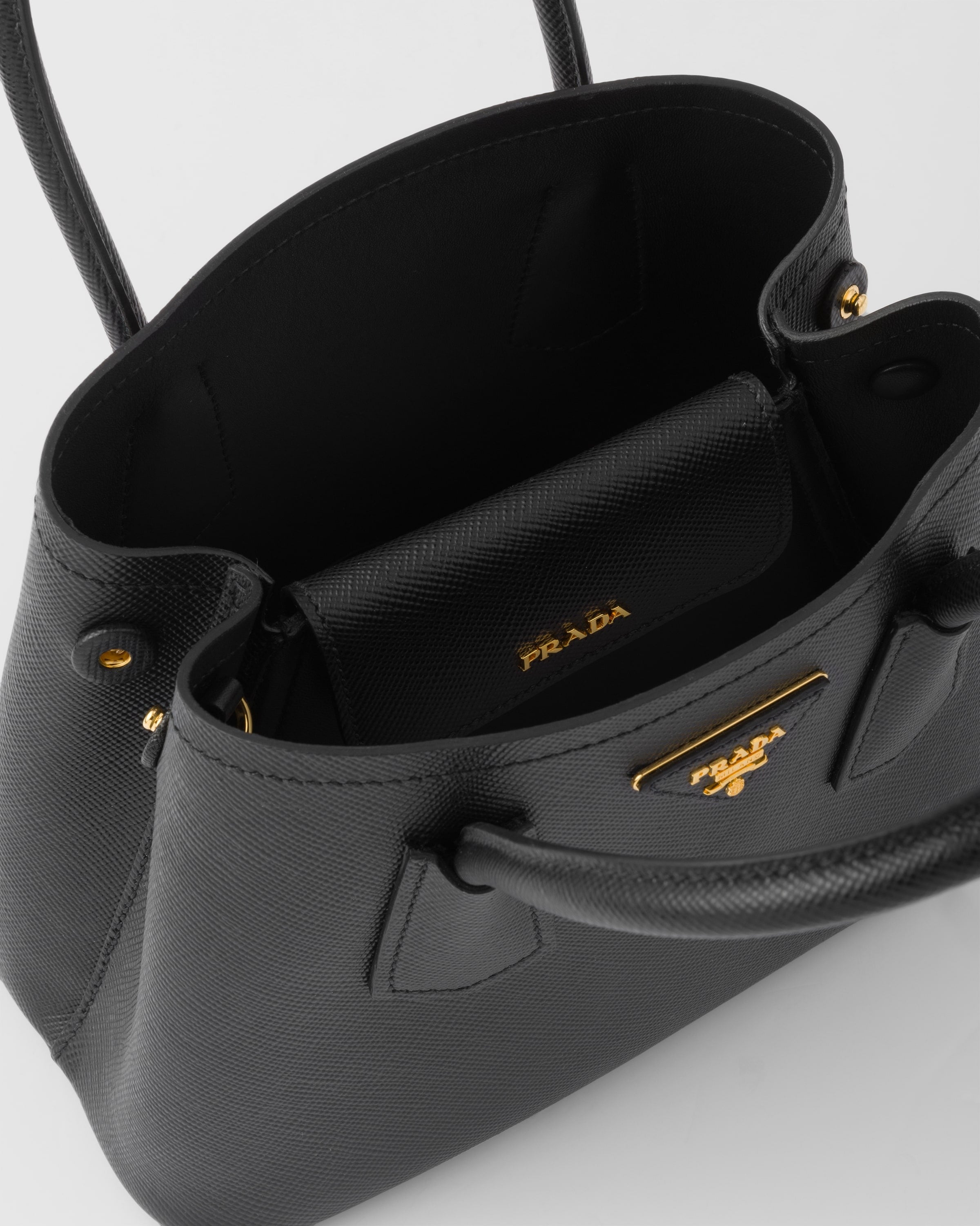 Small Prada Double Saffiano leather bag Black