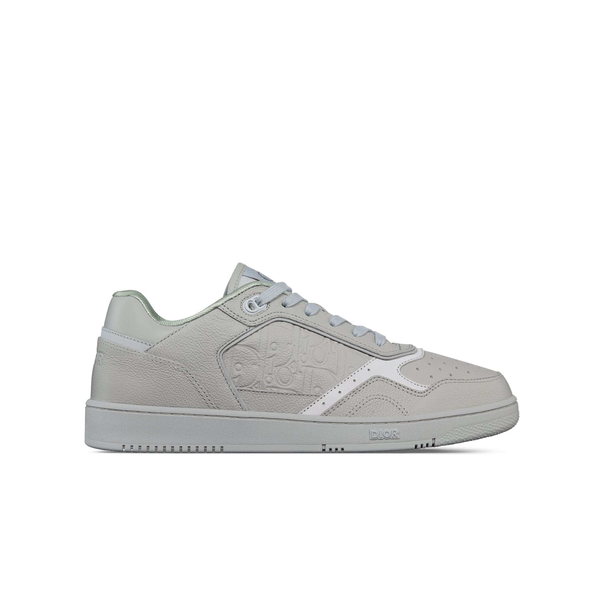 B27 Low-Top Sneaker - Gray Grained Calfskin and Gray Dior Gravity Leather