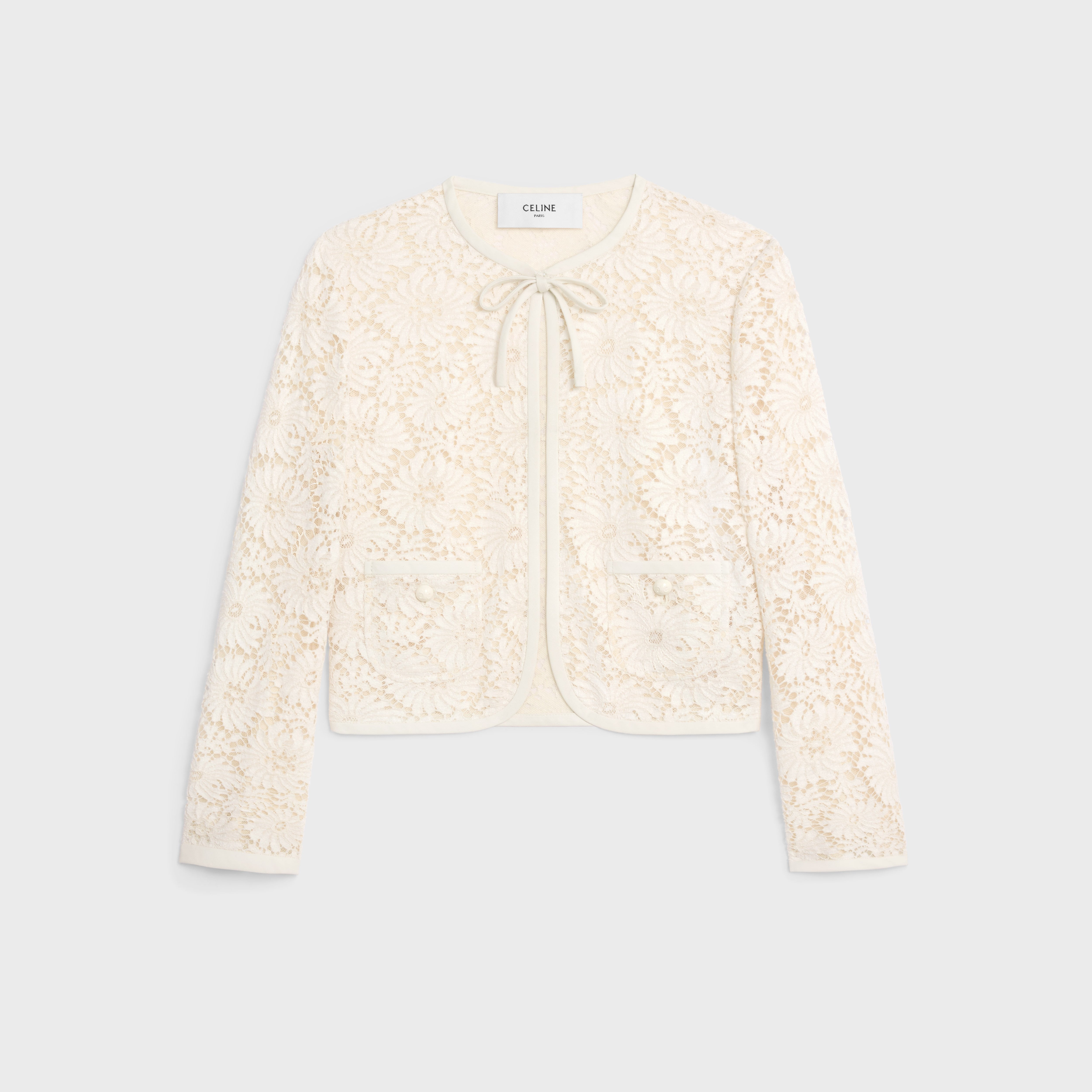 VERNEUIL JACKET IN LINEN AND COTTON LACE - IVOIRE